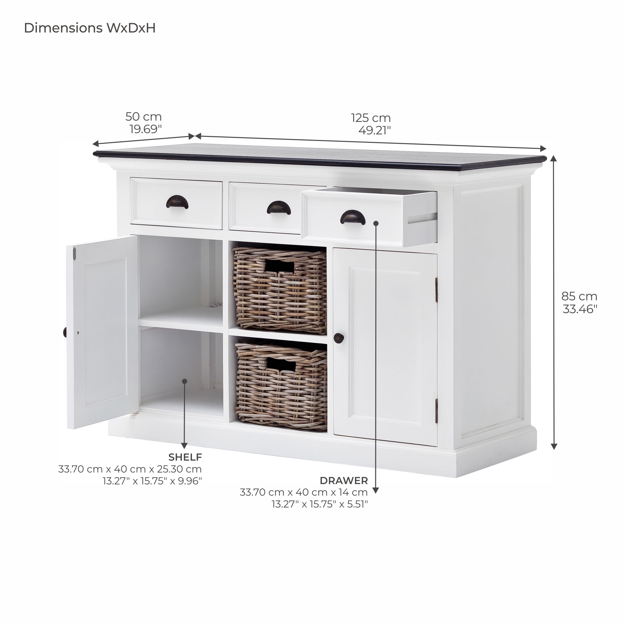 Halifax Contrast Buffet with 2 Baskets