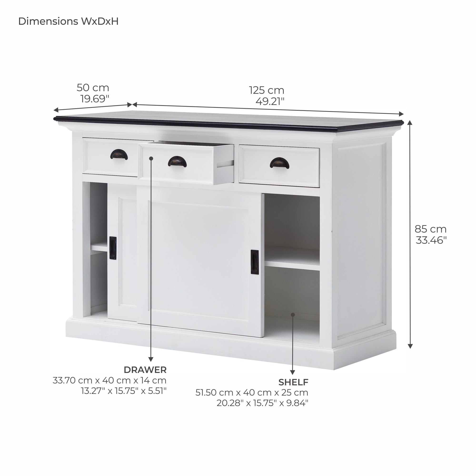 Halifax Contrast Buffet with Sliding Doors