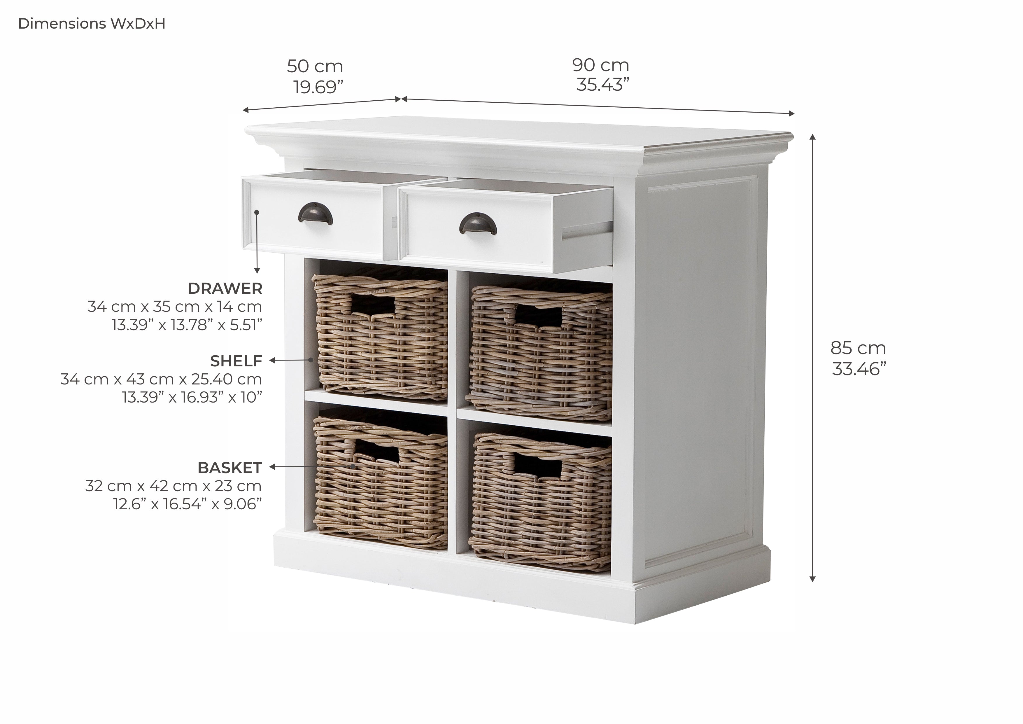 Halifax Small Buffet with Basket Set