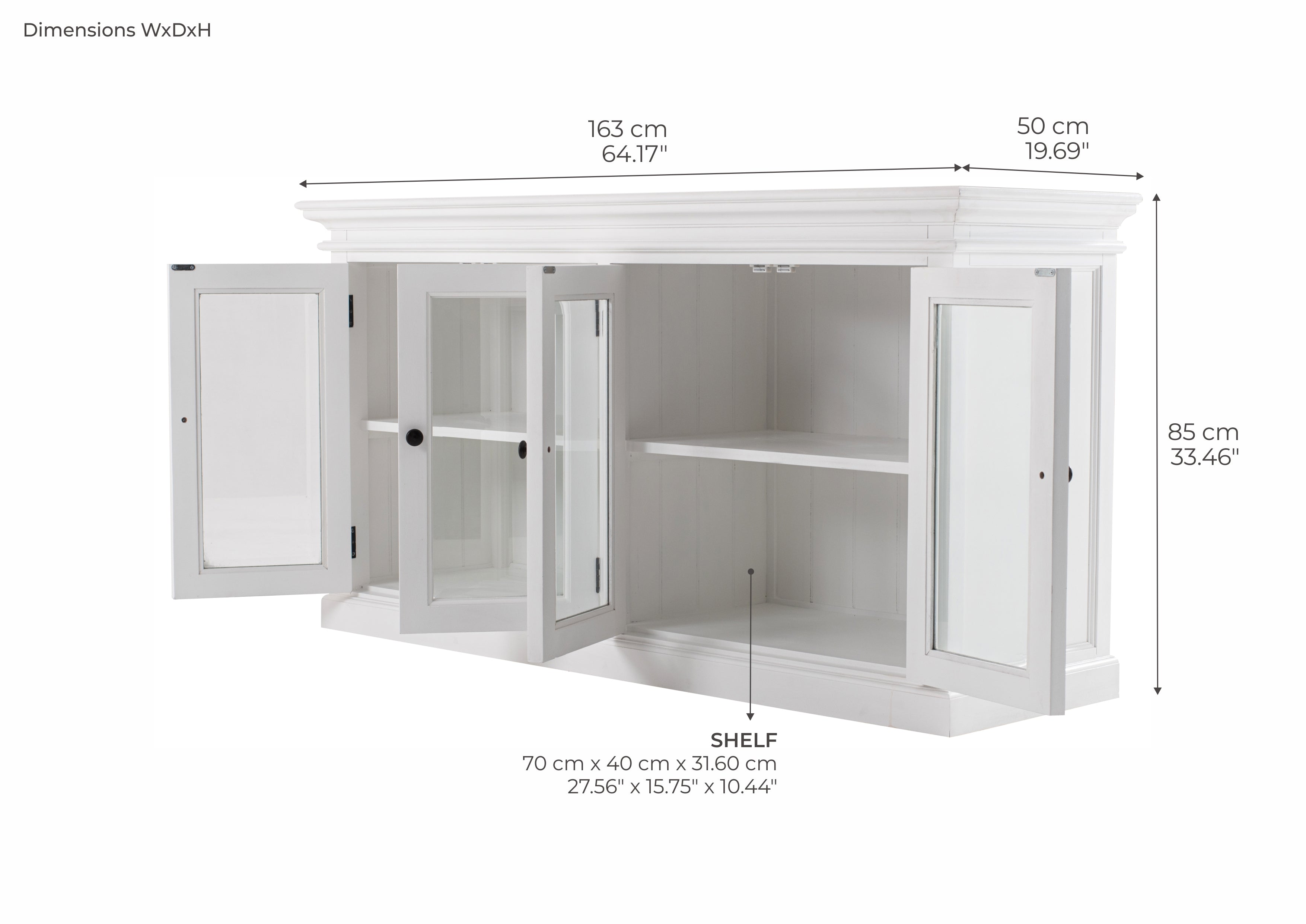 Halifax Display Buffet with 4 Glass Doors