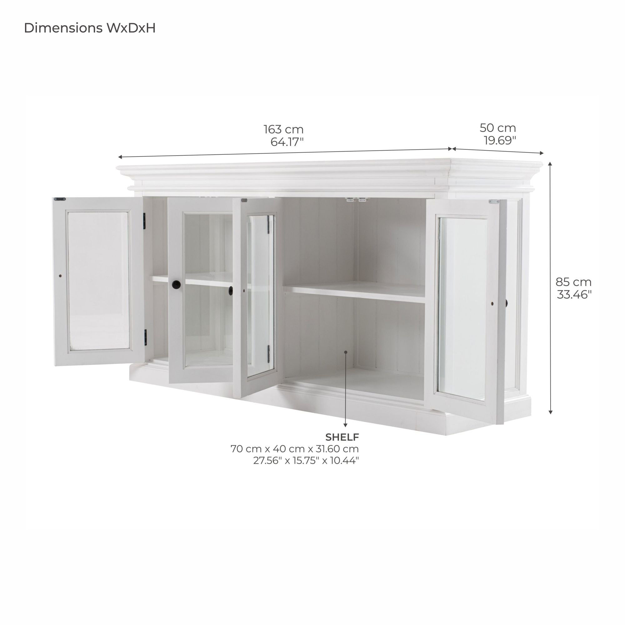 Halifax Display Buffet with 4 Glass Doors