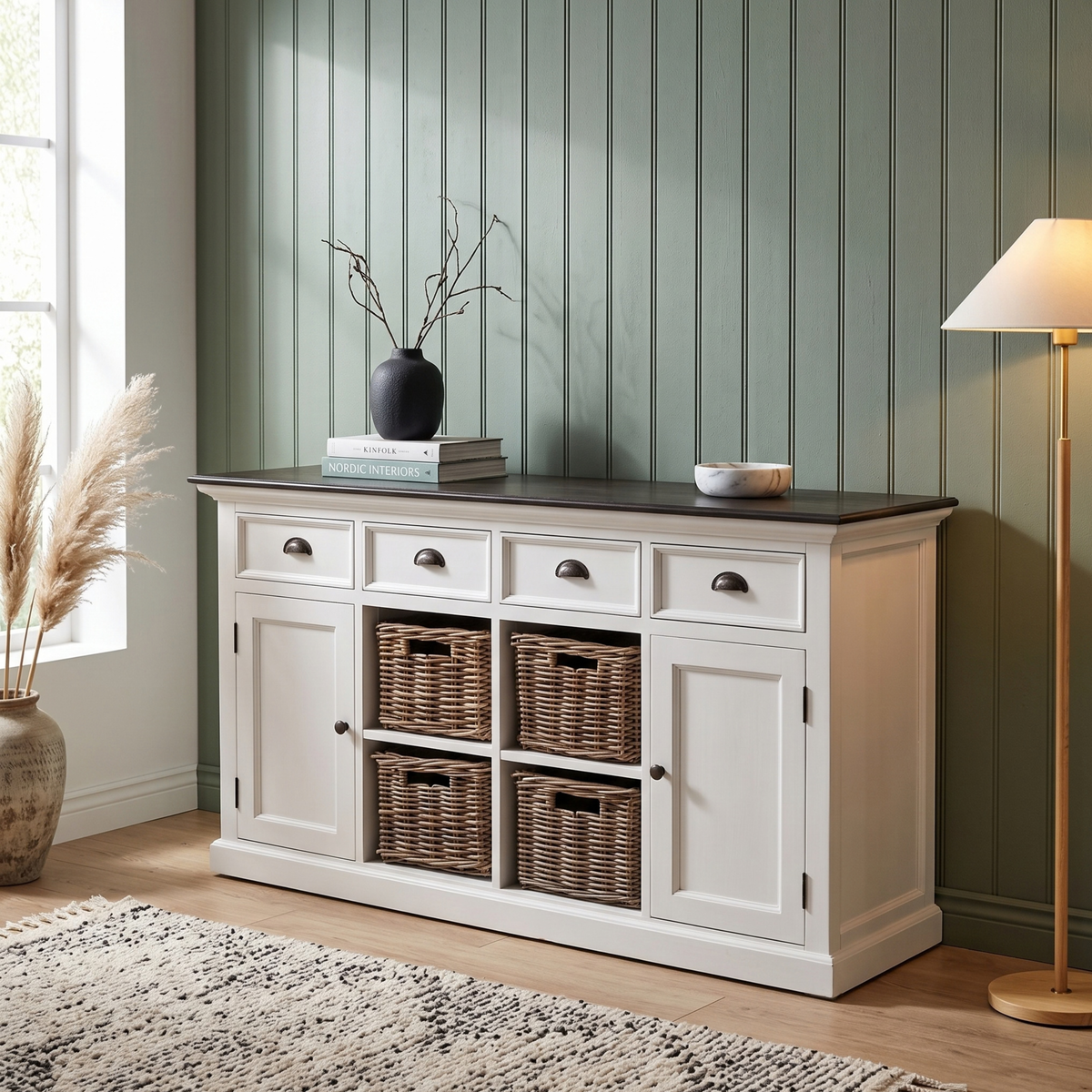 Halifax Contrast Buffet with 4 Baskets 63''