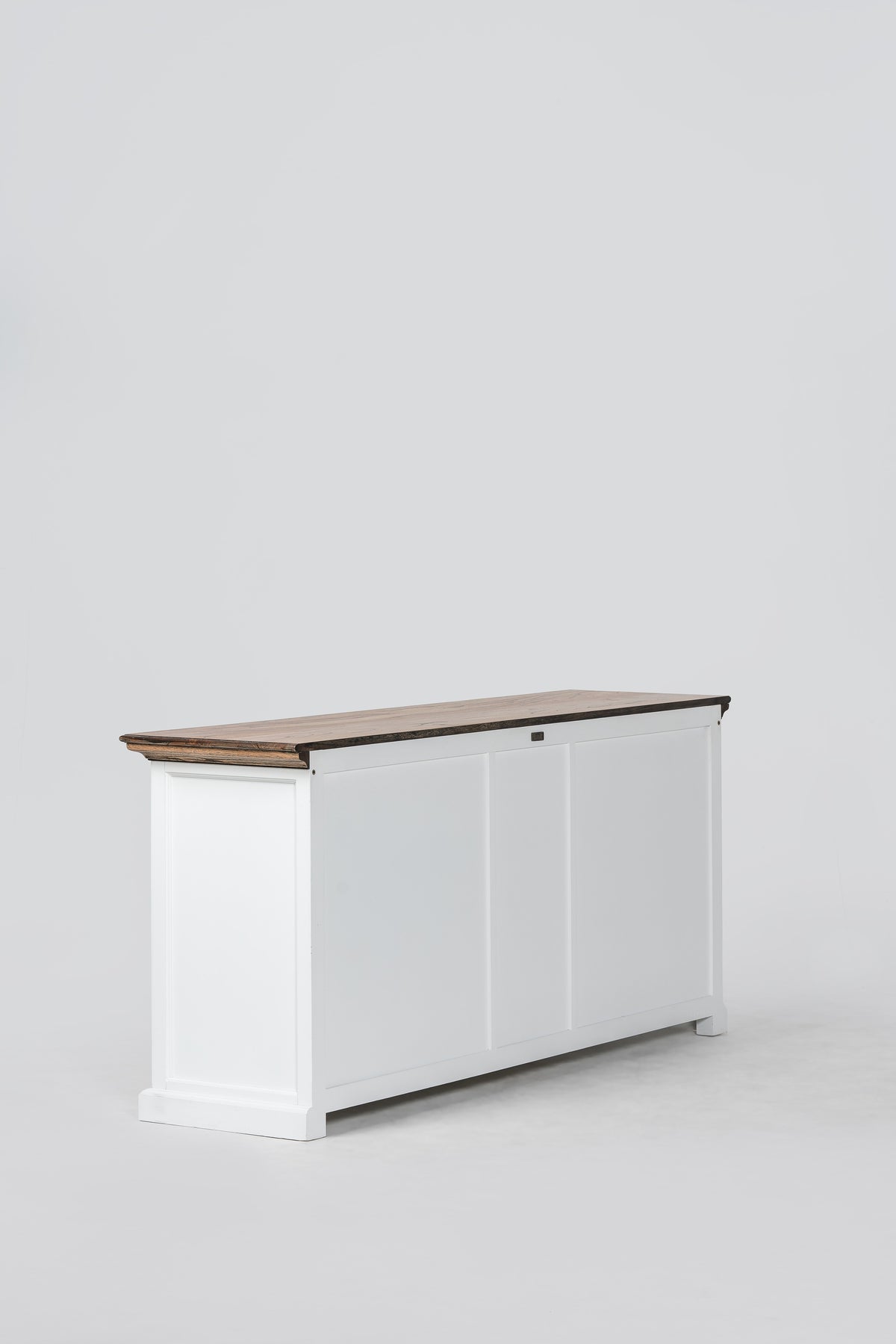 NovaSolo Corfu Large Buffet with 5 Doors and 3 Drawers, Classic White & Medium Brown, studio view