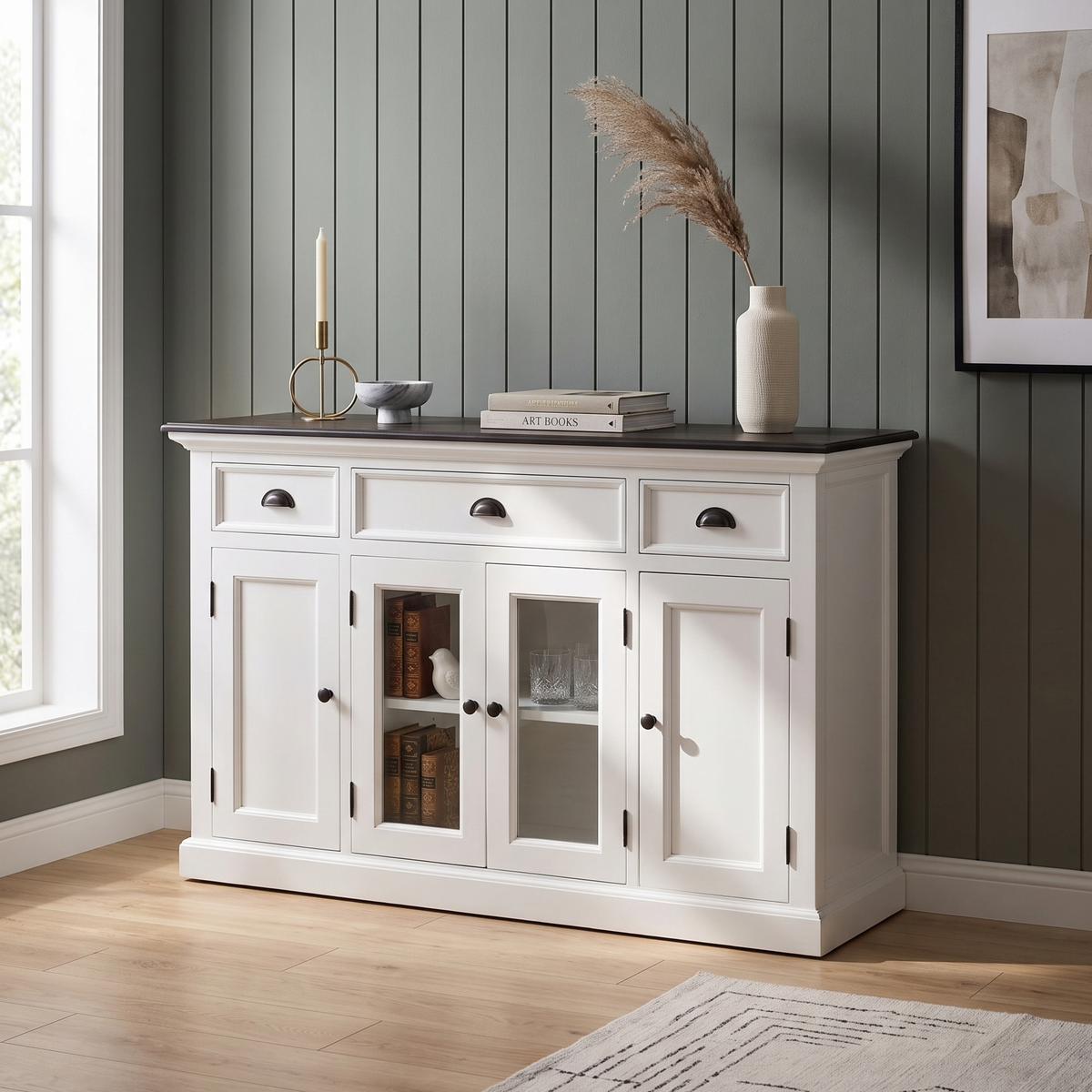 Halifax Contrast Buffet with 4 Doors 3 Drawers 57''