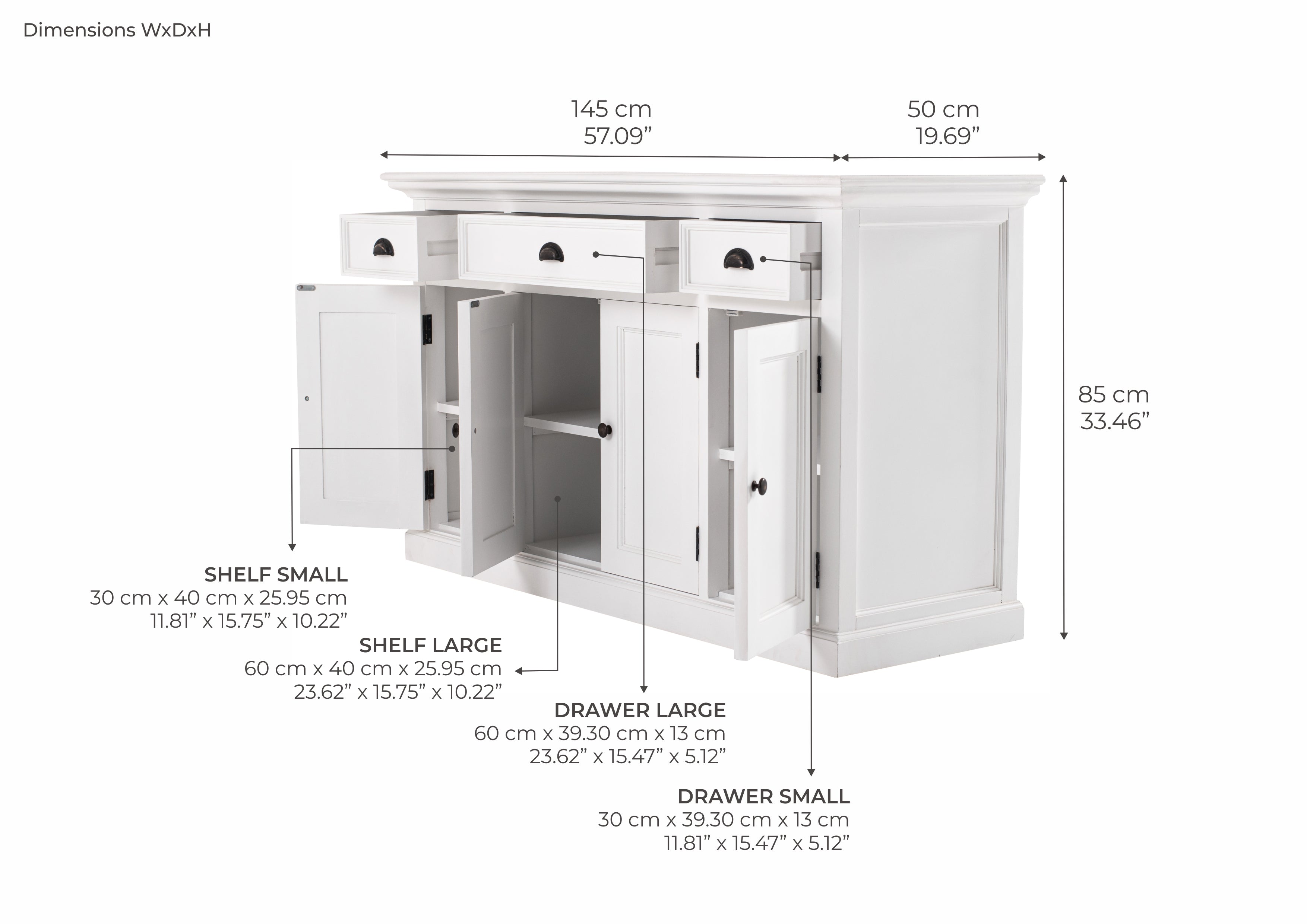 Halifax Buffet with 4 Doors 3 Drawers