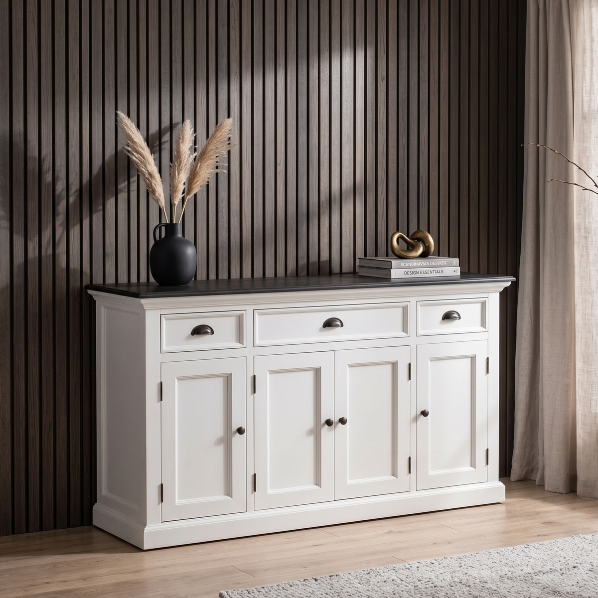 Halifax Contrast Buffet with 4 Doors 3 Drawers 57''