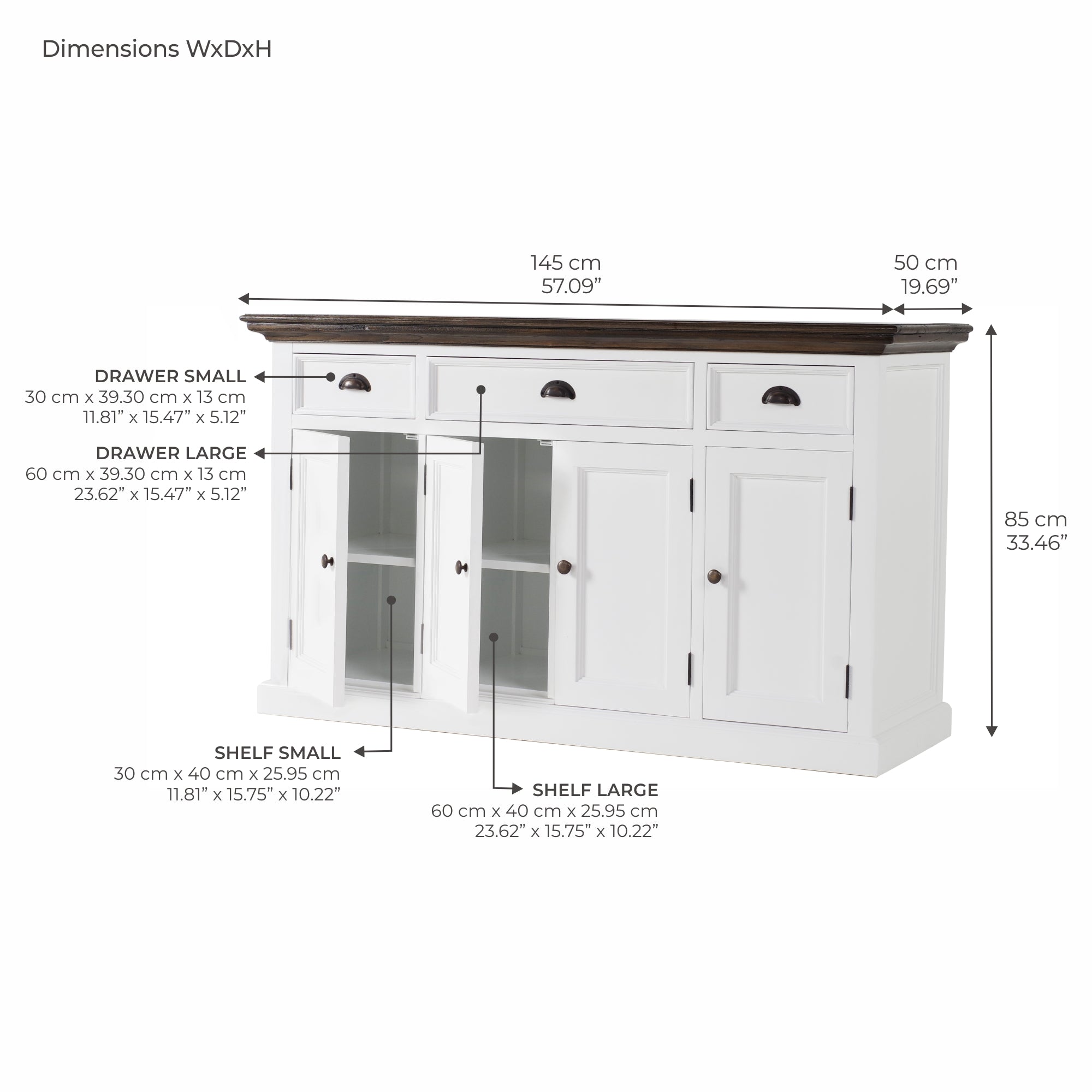 Corfu Buffet with 4 Doors 3 Drawers
