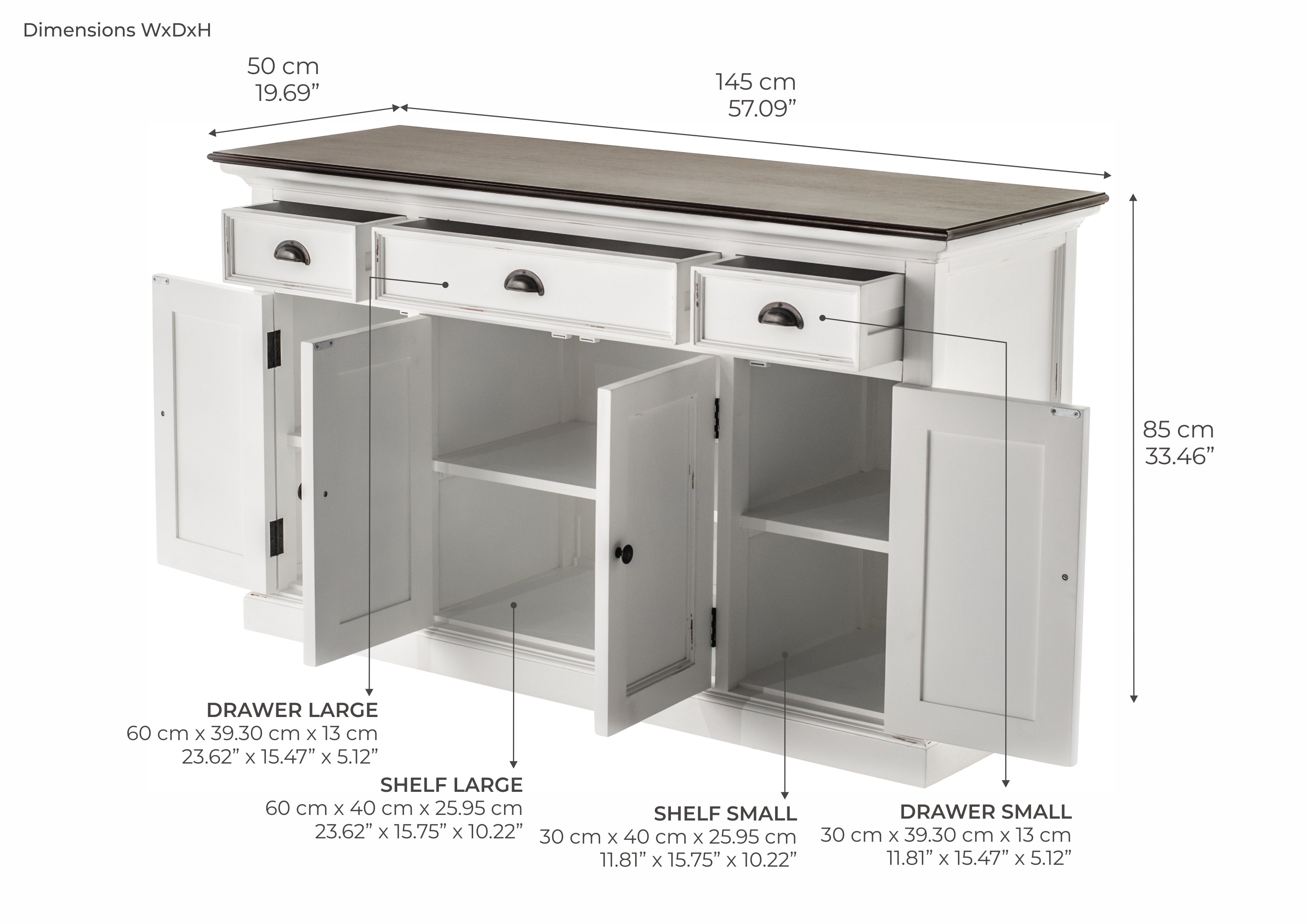 Halifax Accent Buffet with 4 Doors 3 Drawers