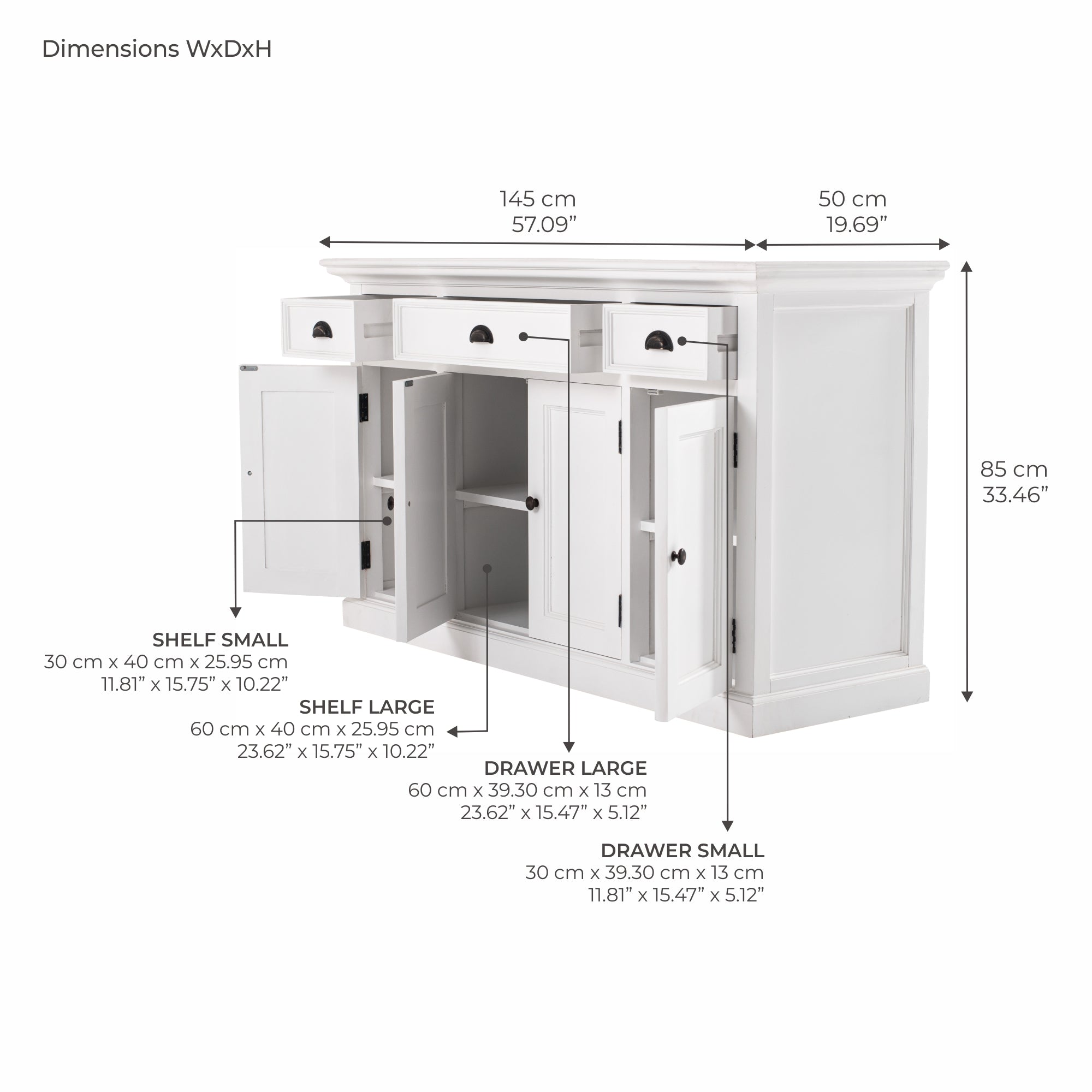 Halifax Buffet with 4 Doors 3 Drawers