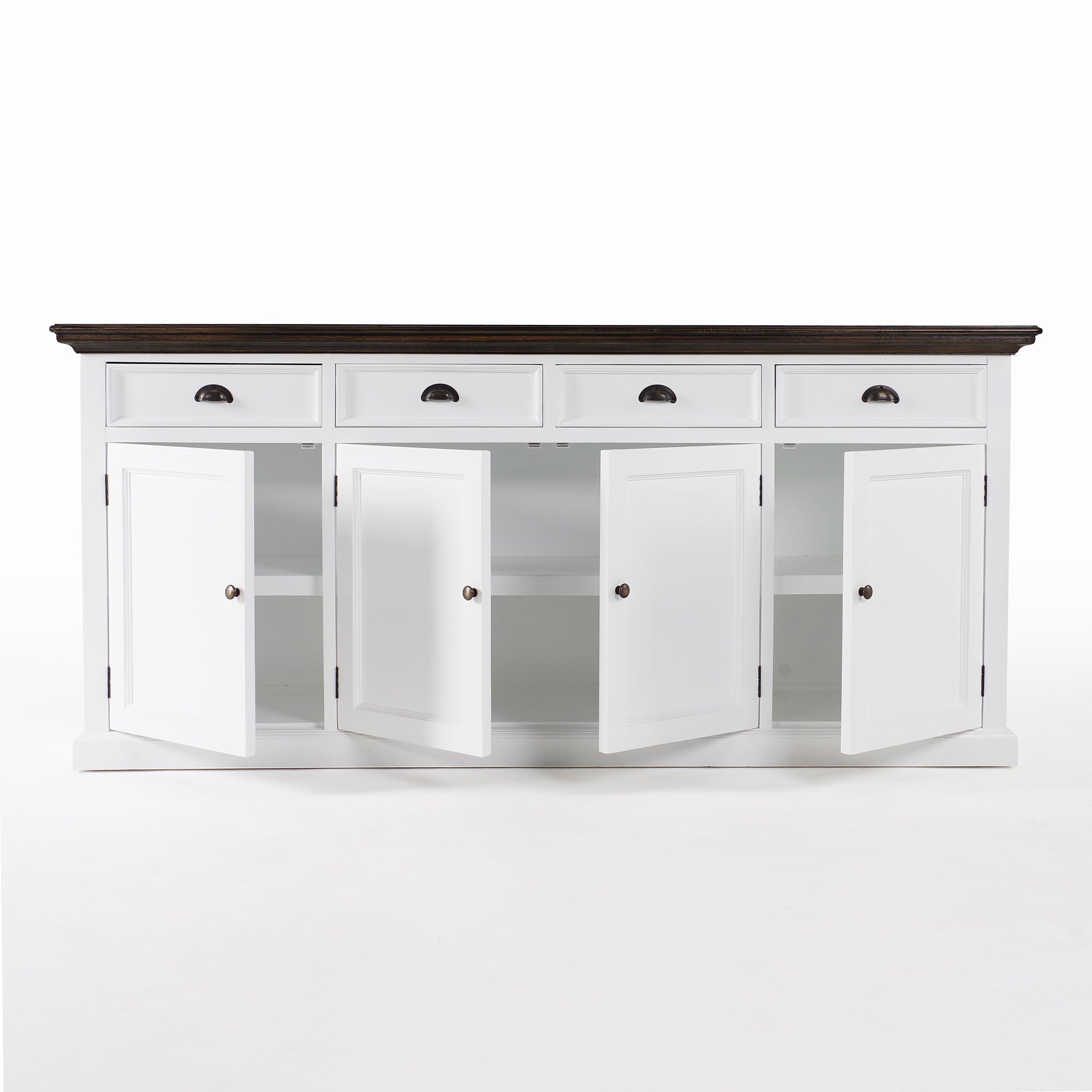 Corfu Large Buffet 4 Doors 4 Drawers 79'', Dark Brown