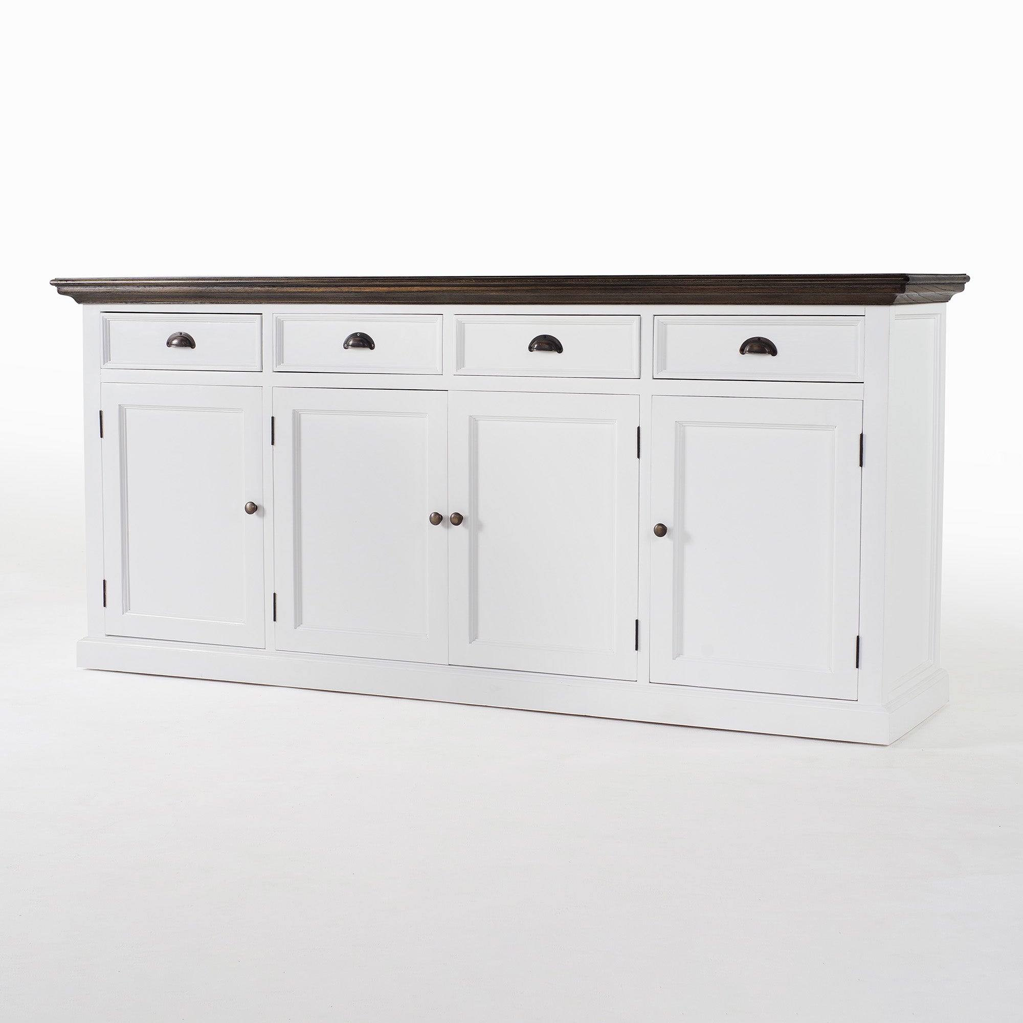 Corfu Large Buffet 4 Doors 4 Drawers 79'', Dark Brown