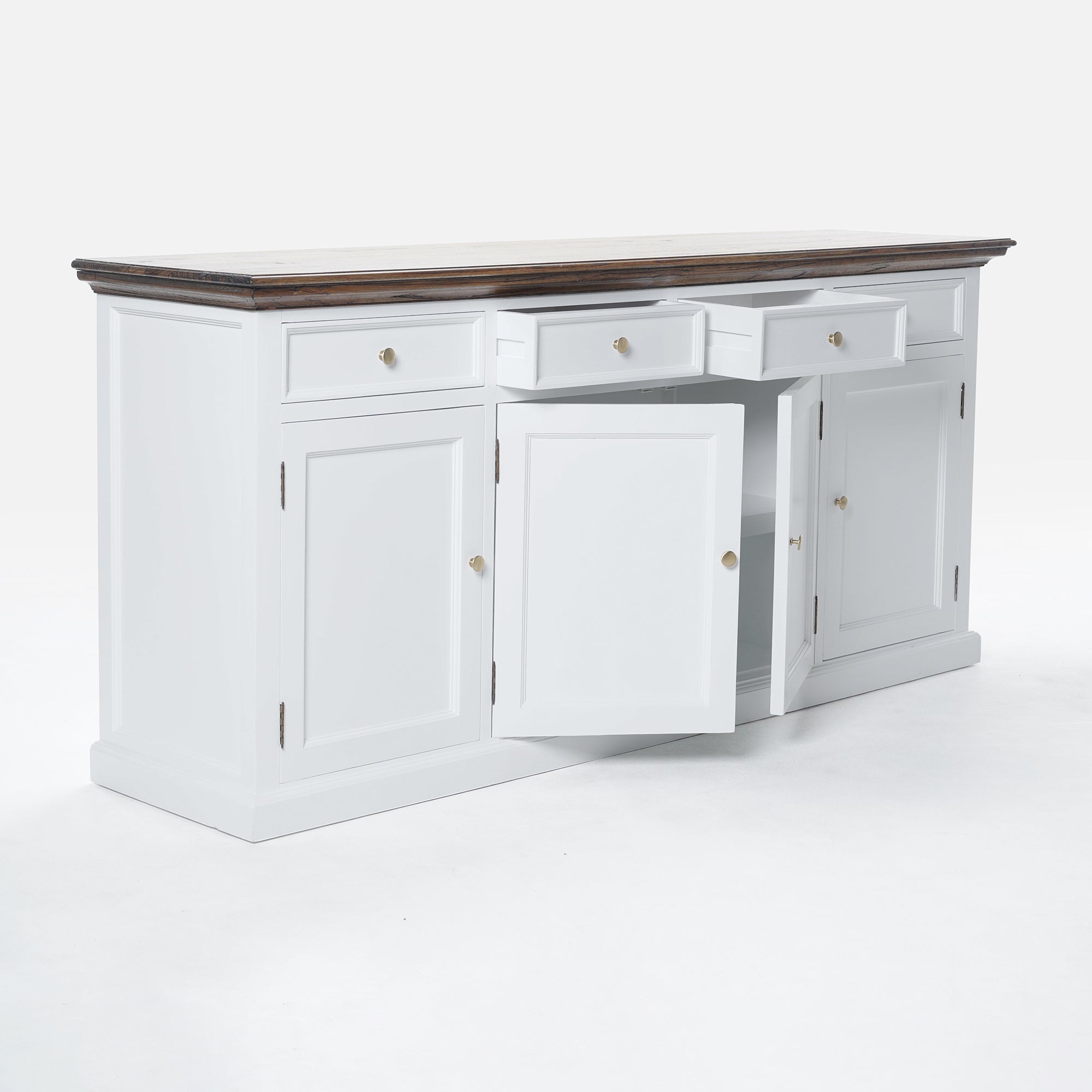 Corfu Large Buffet 4 Doors 4 Drawers 79'', Medium Brown