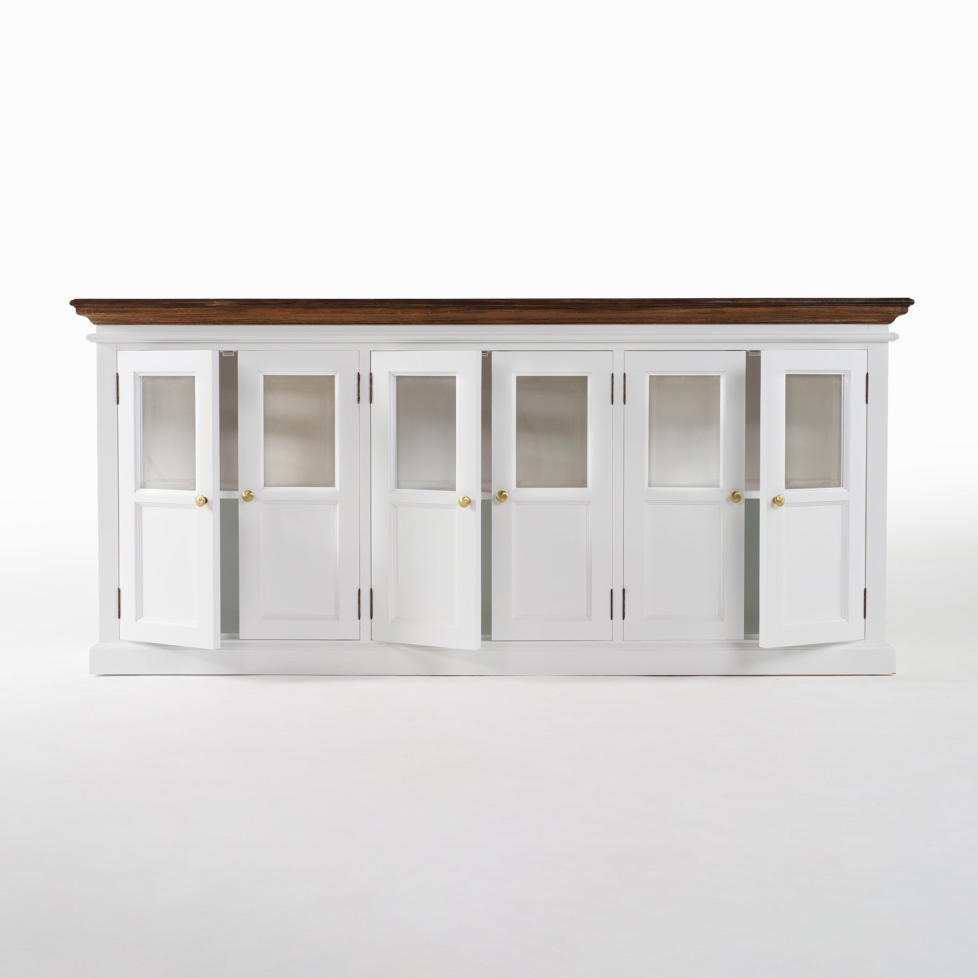 Corfu Buffet with 6 Glass Doors 79'', Medium Brown