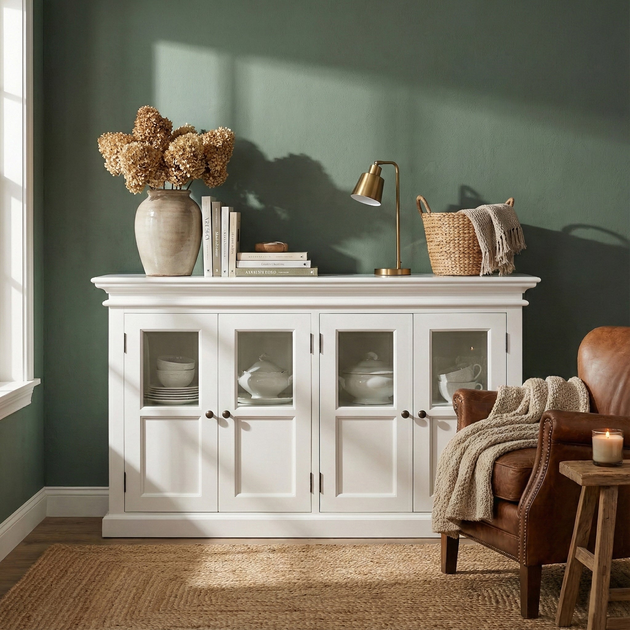 NovaSolo Buffet with 6 Glass Doors | Coastal Hampton Sideboard