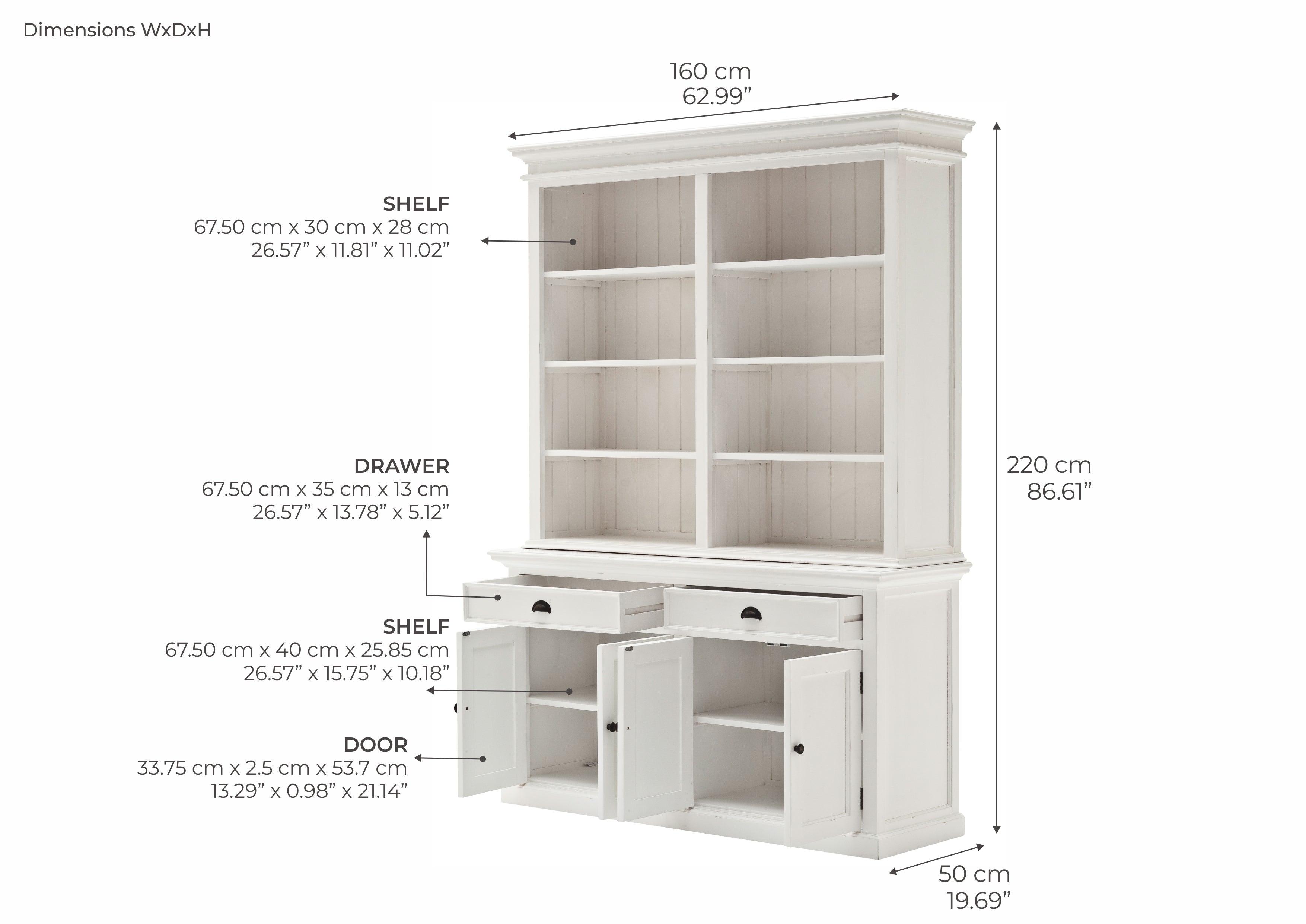 Halifax Hutch Bookcase Unit
