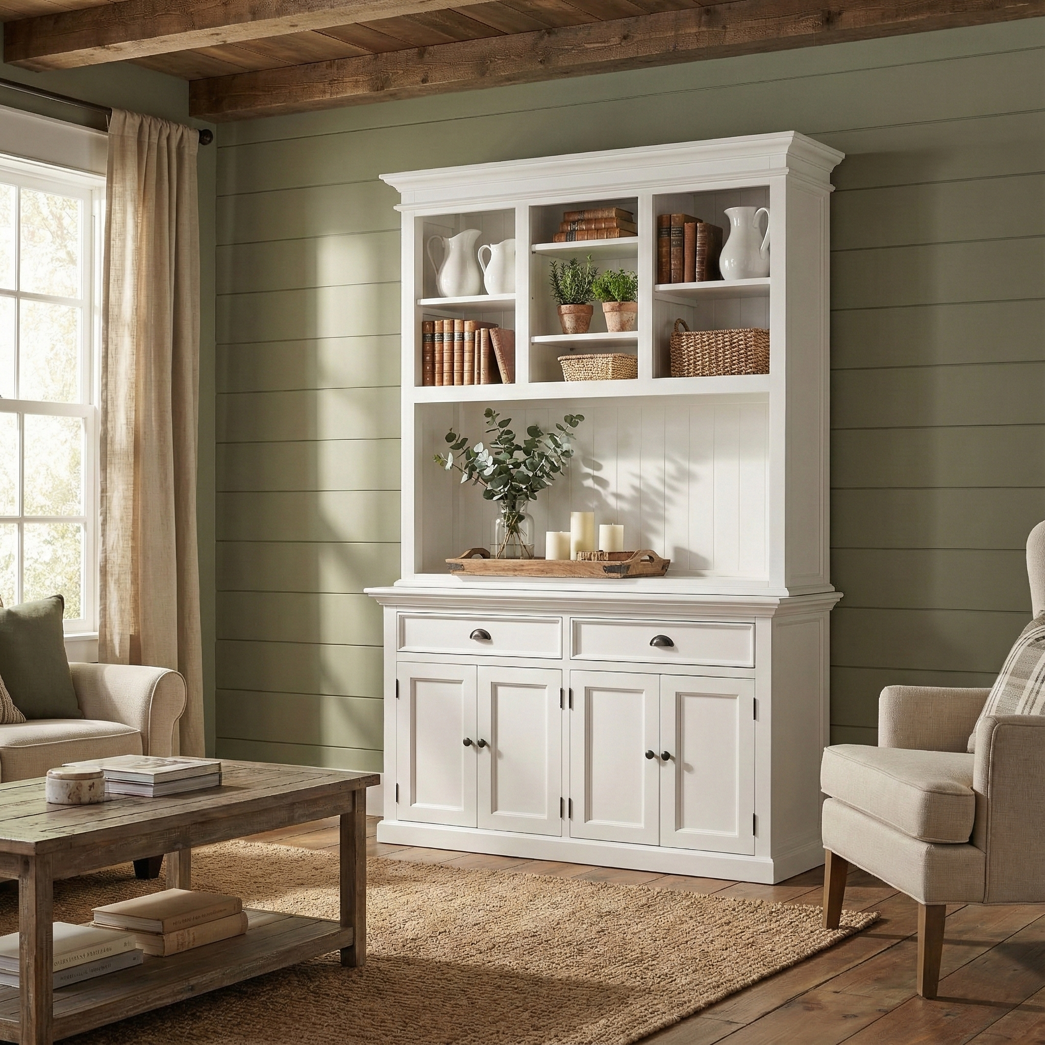 Halifax Buffet Hutch Unit with 2 Adjustable Shelves