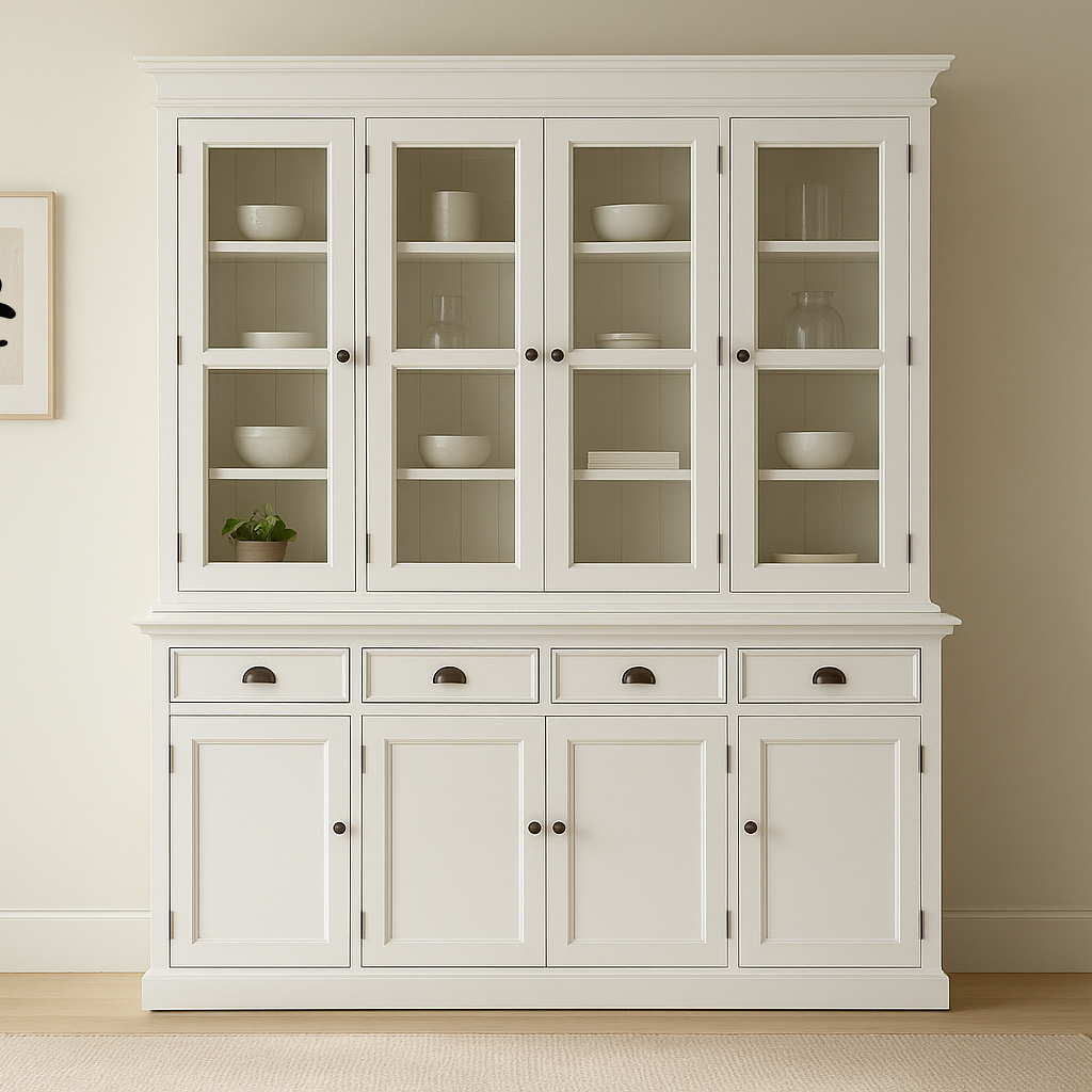 Halifax Buffet Hutch Unit with 4 Glass Doors