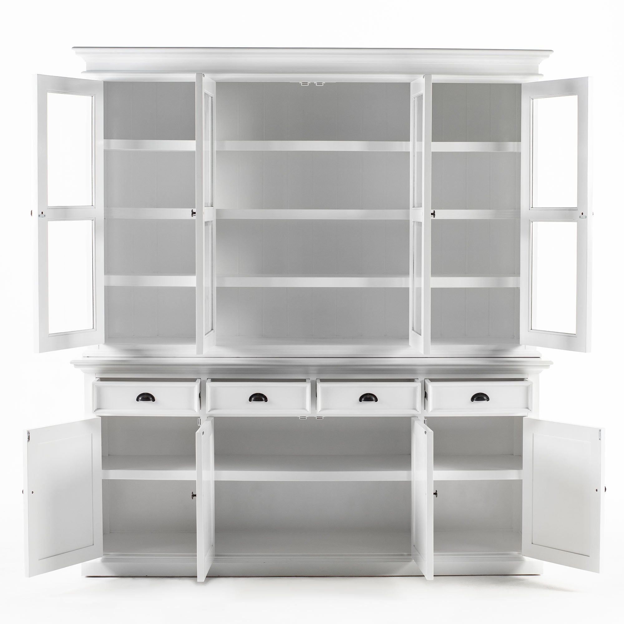 Halifax Buffet Hutch Unit with 4 Glass Doors