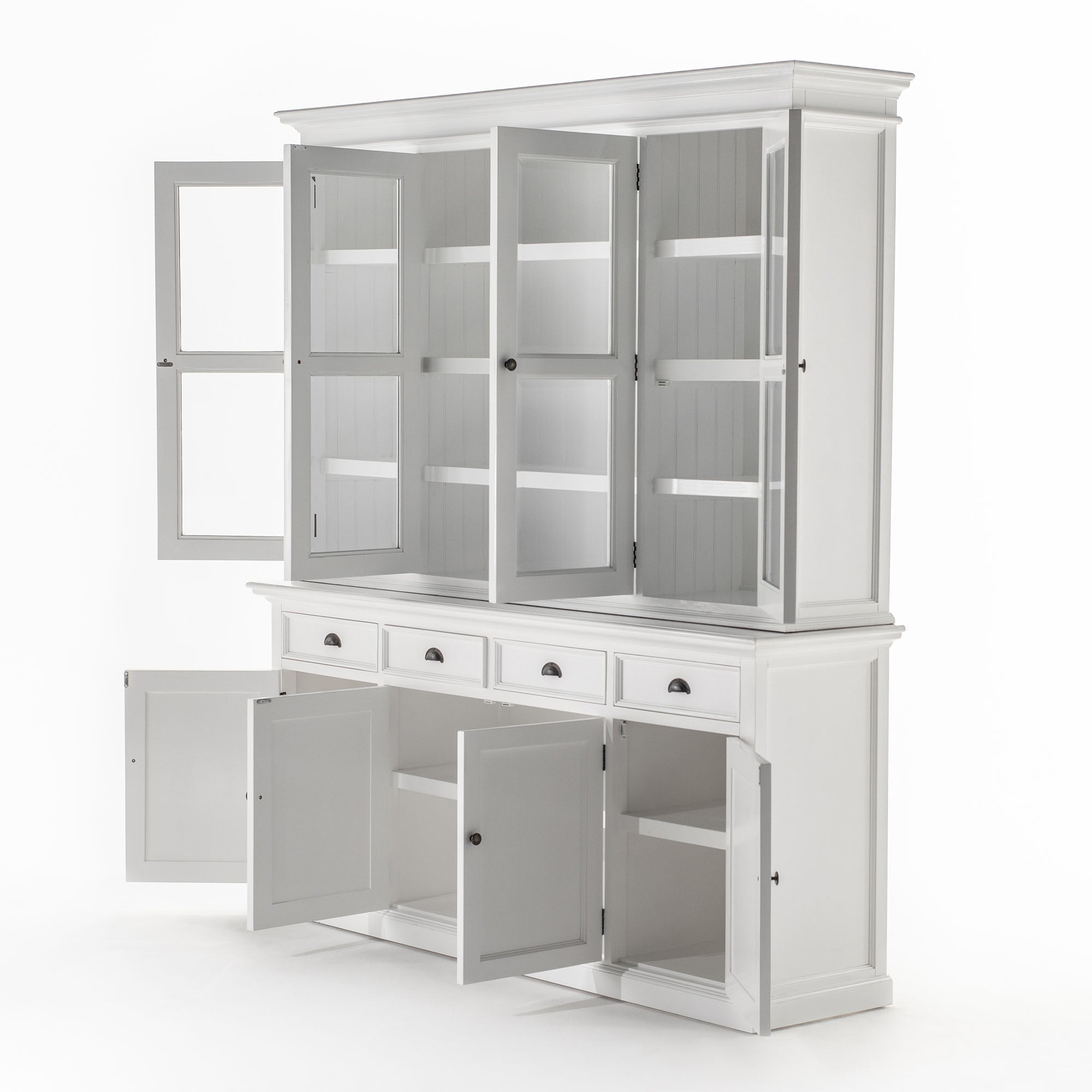 Halifax Buffet Hutch Unit with 4 Glass Doors