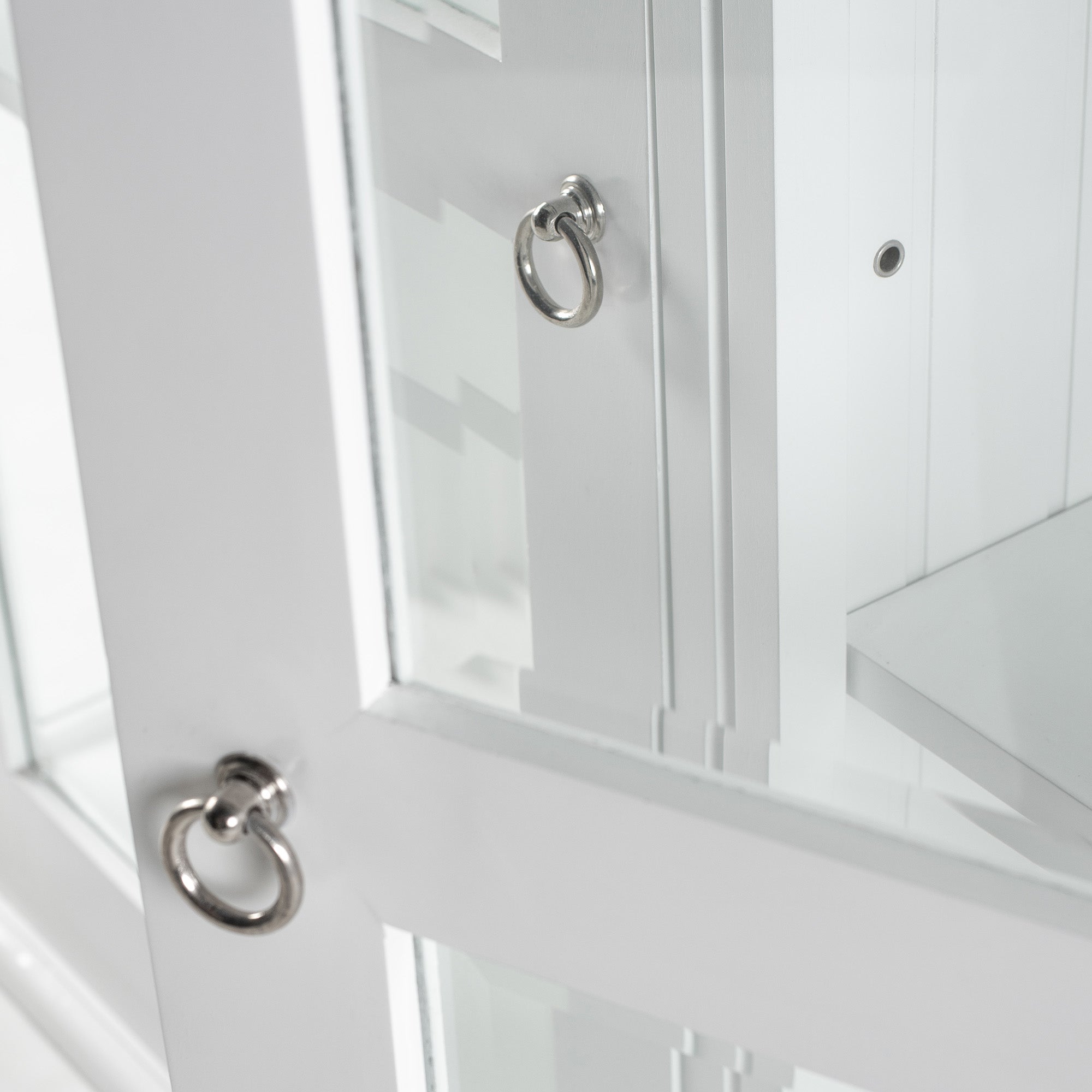 Skansen Glass-Display Hutch Cabinet with Adjustable Shelves 58''