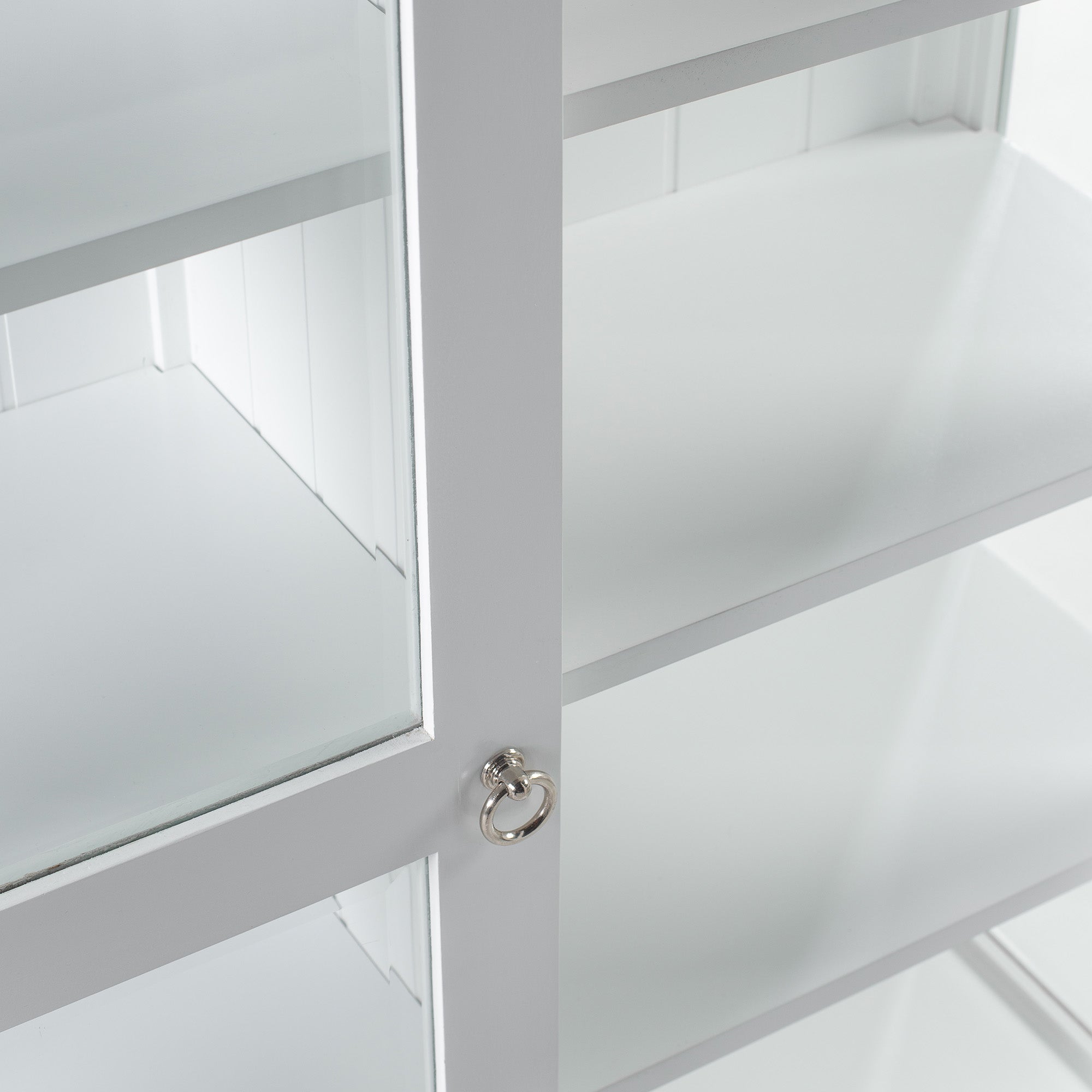 Skansen Glass-Display Hutch Unit with 4 Doors and 2 Drawers