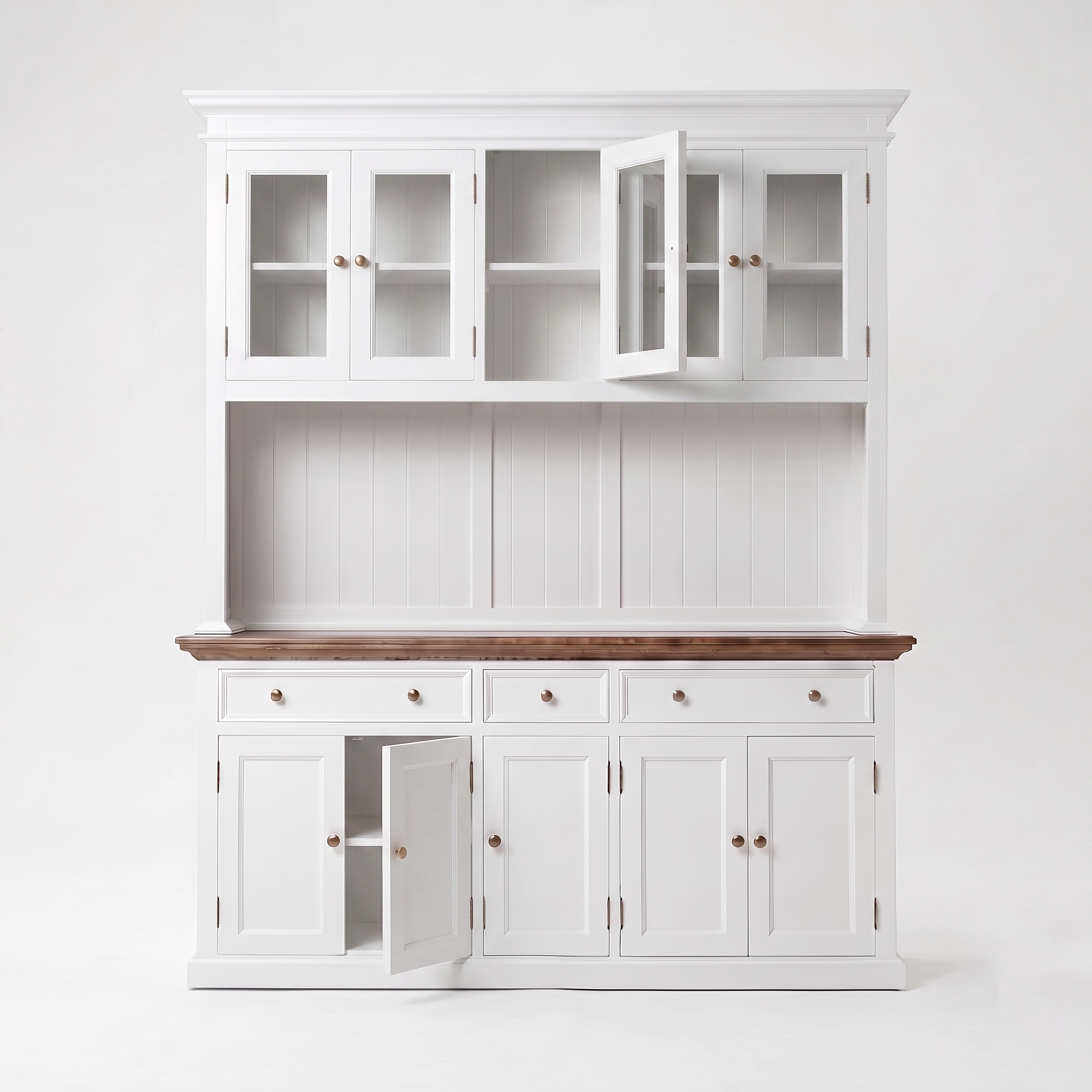 Corfu Buffet Hutch Unit with 5 Glass Doors 71''