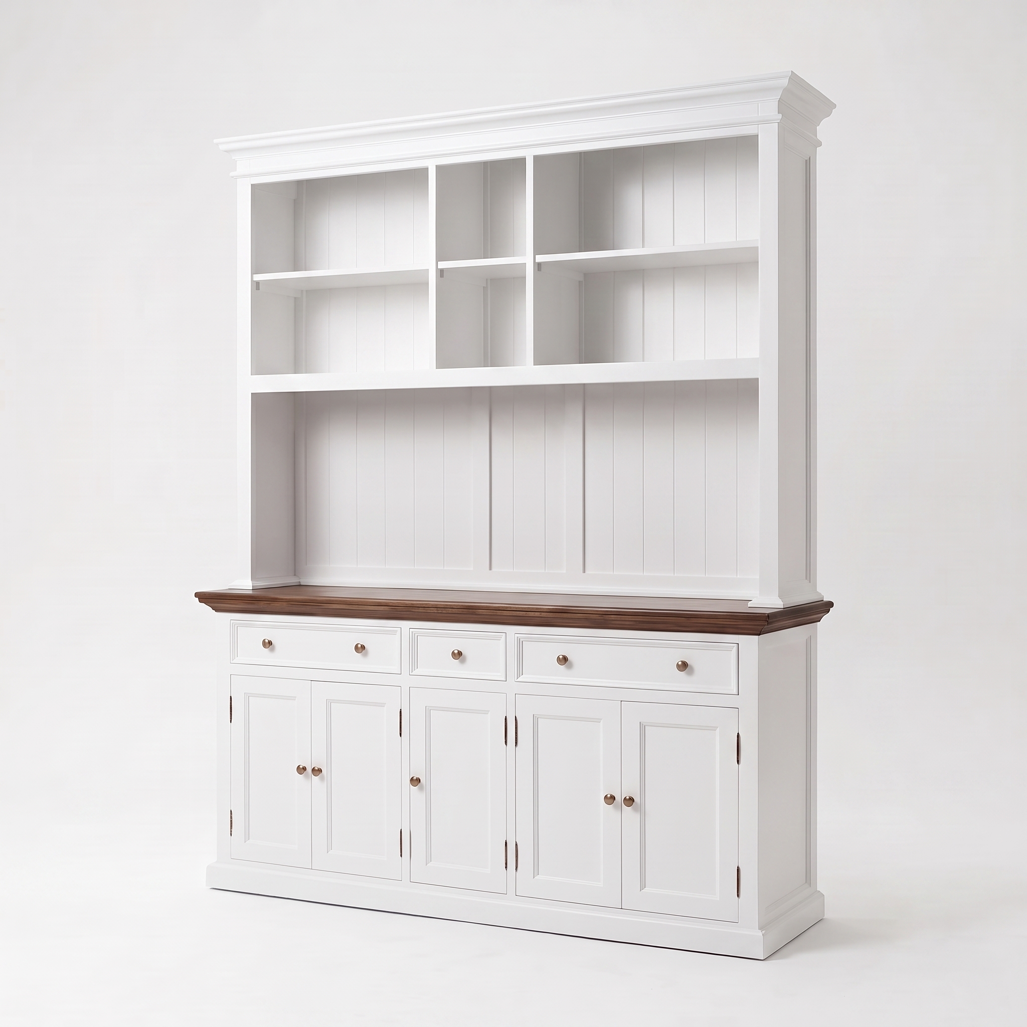 Corfu Hutch Bookcase Unit with 6 Open Shelves 71''