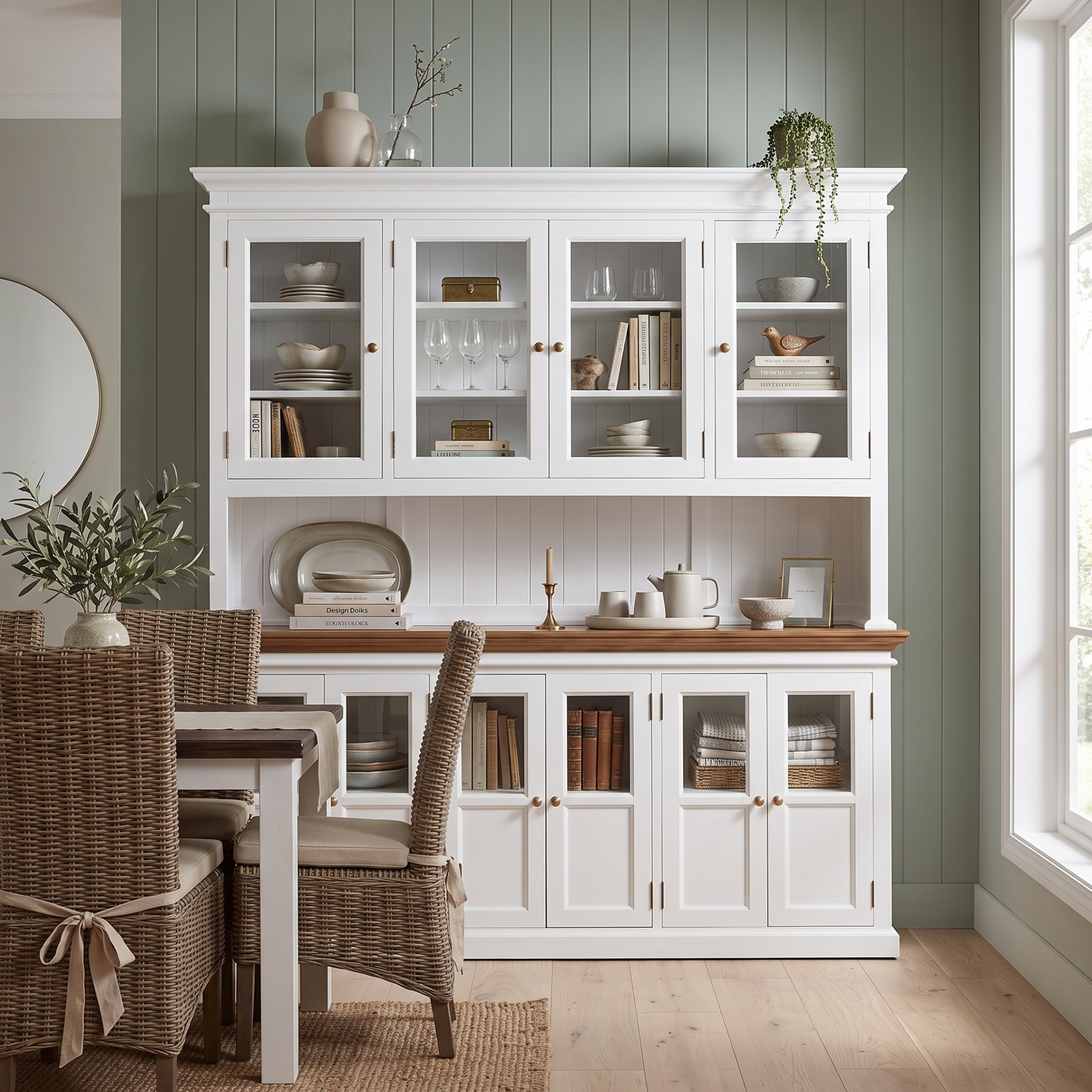 Corfu Hutch Unit with Glass Doors 71''