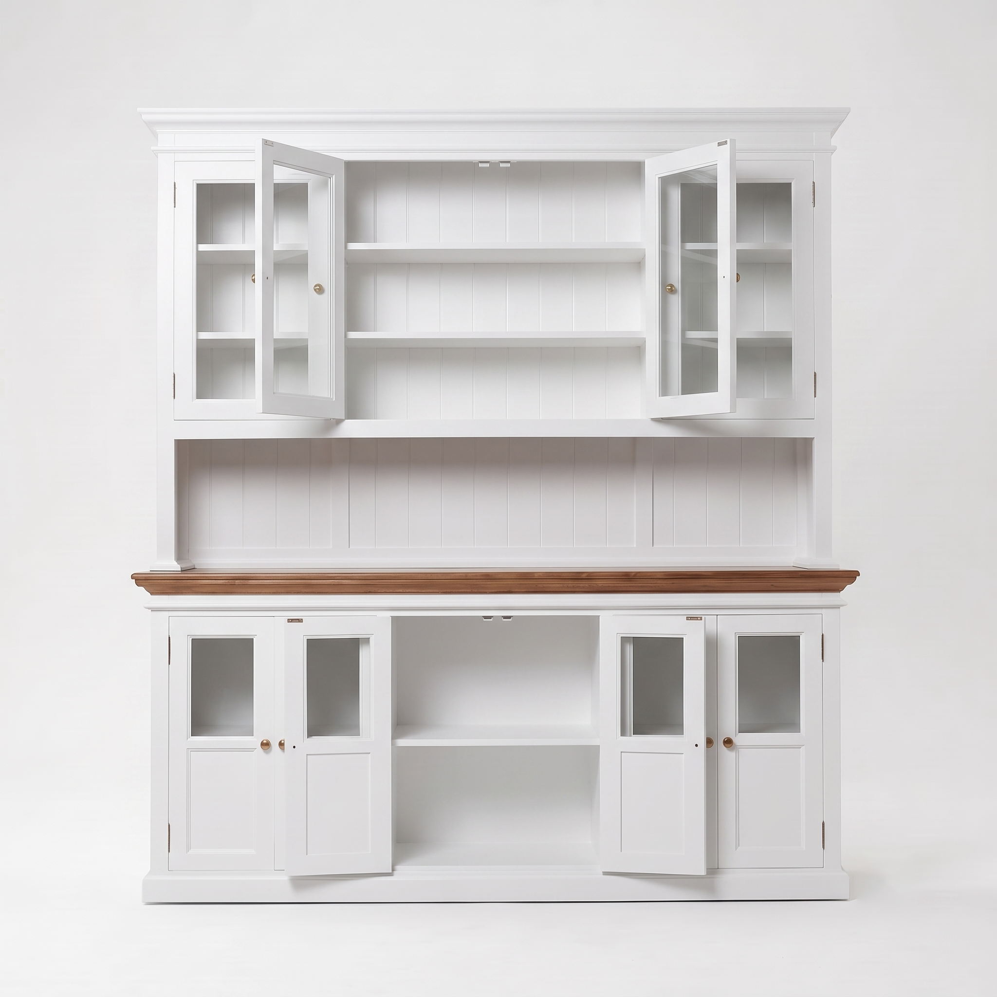 Corfu Hutch Unit with Glass Doors 71''