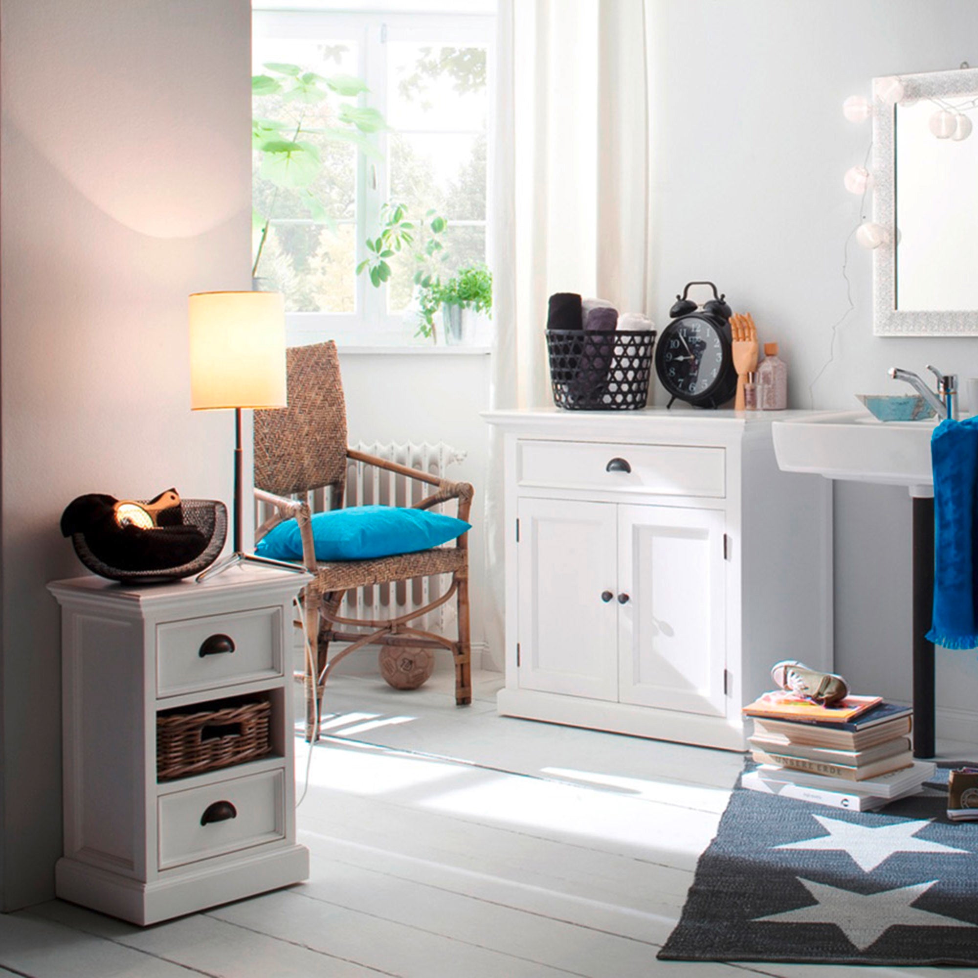 Halifax Bedside Storage Unit with Basket