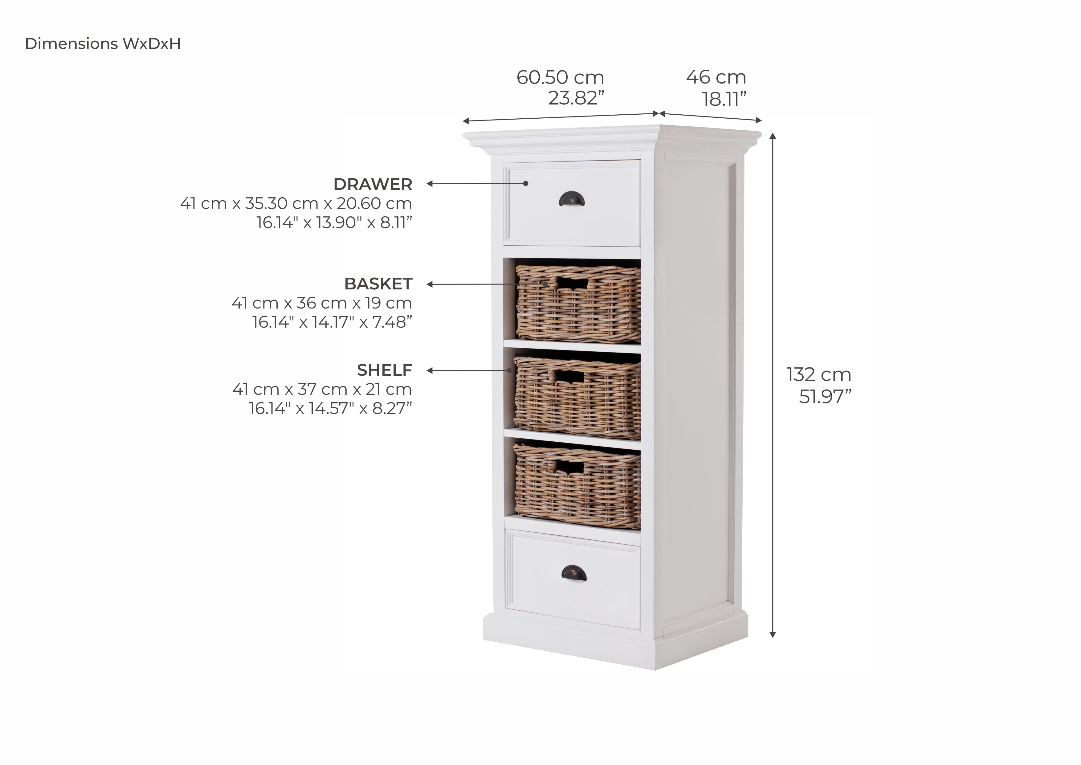 Halifax Grand Storage Unit with Basket Set