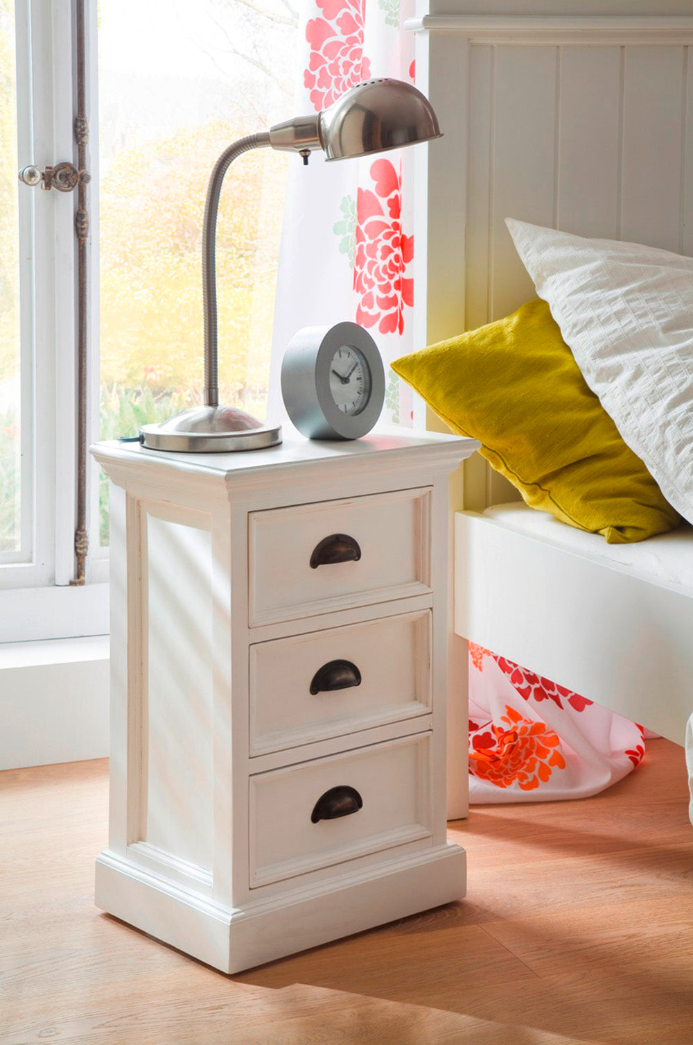 Halifax Storage Unit / Bedside Chest 3 Drawers - White