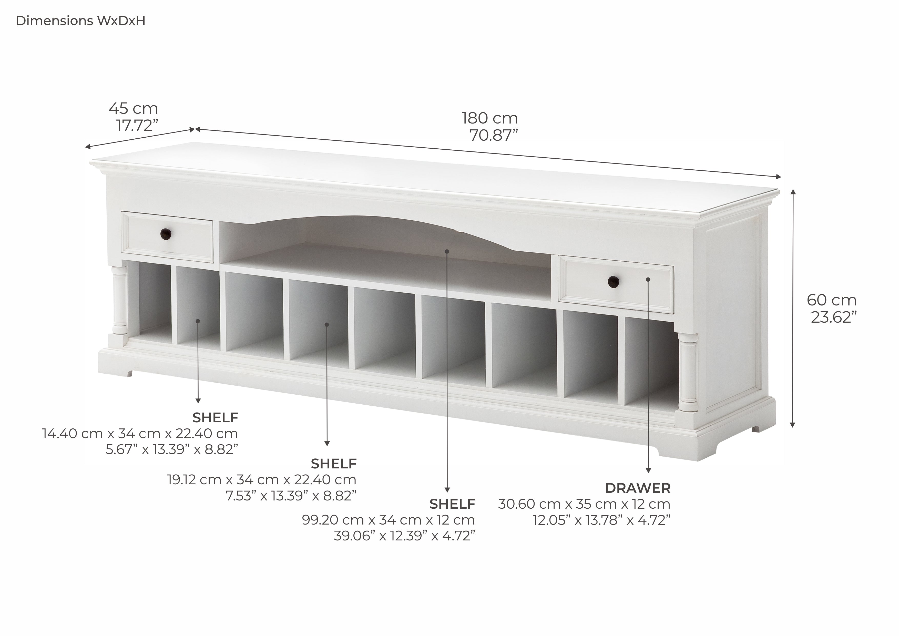 Provence Large ETU 70.87" - White