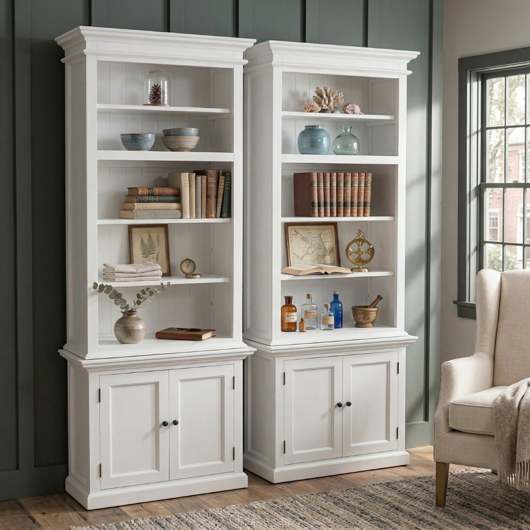 White French Country Buffet Hutch | Shaker-Style Details