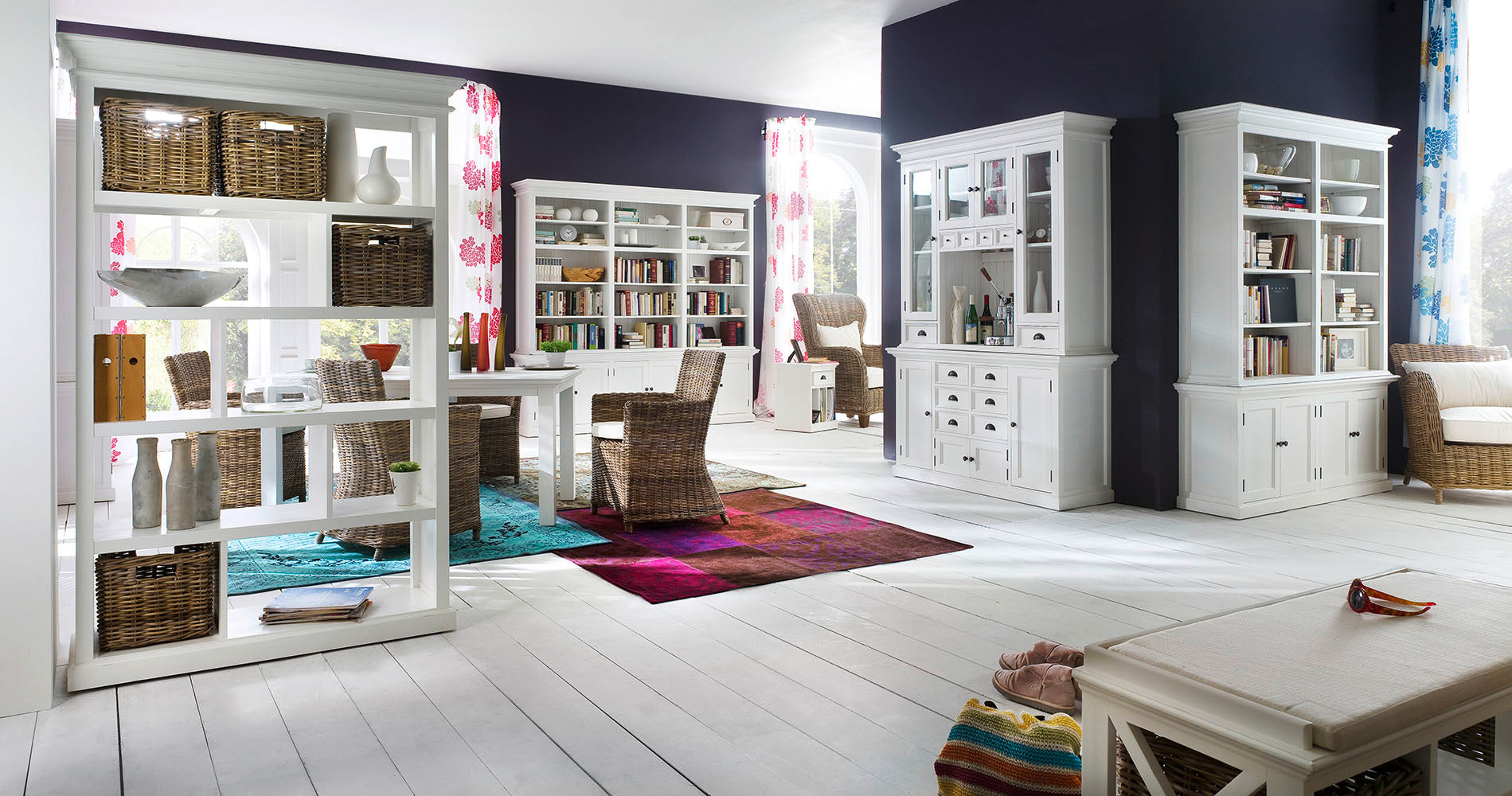 Halifax Large Hutch Bookcase - White