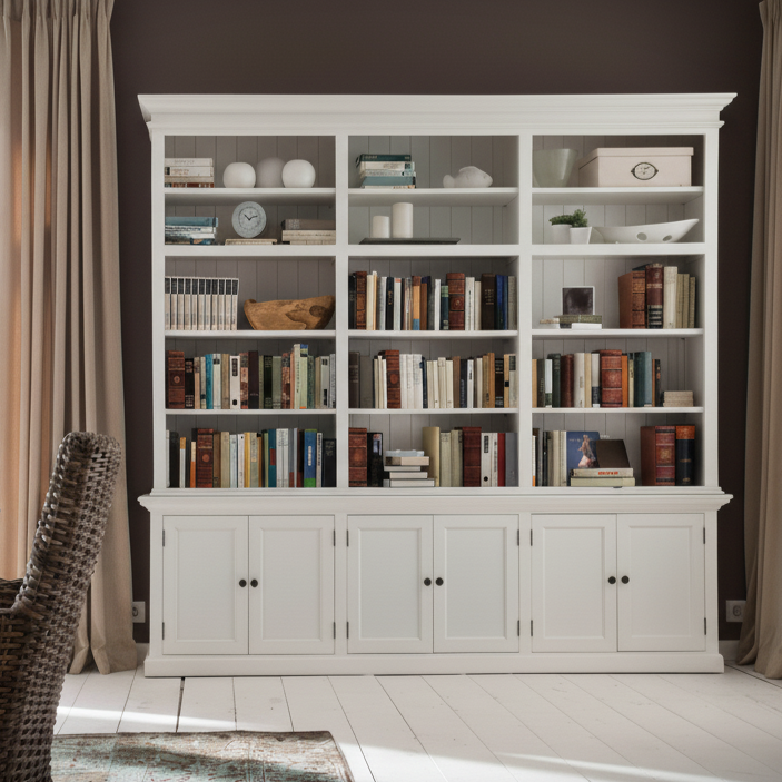 Halifax Large Hutch Bookcase - White