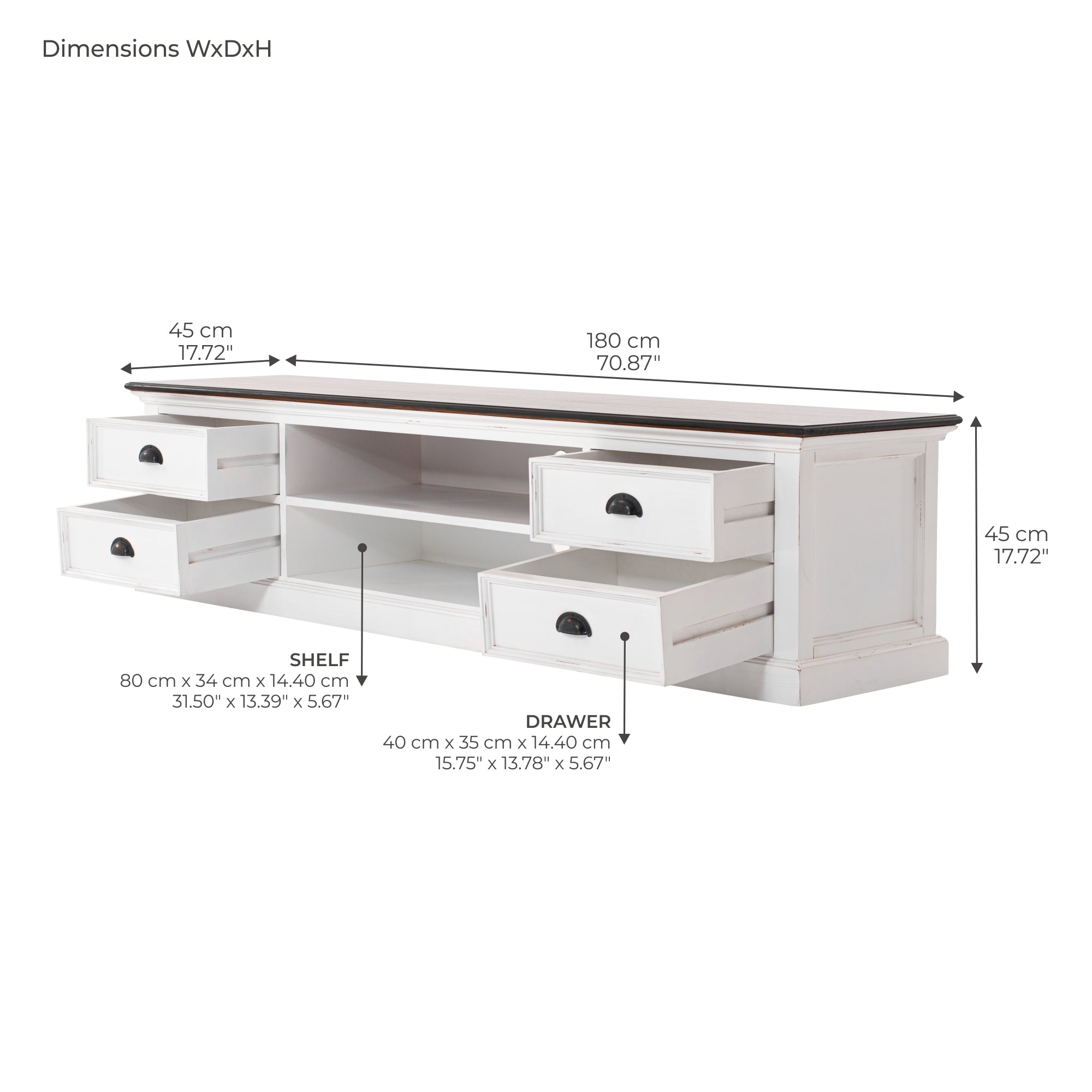 Halifax Accent Media Console 4 Drawers