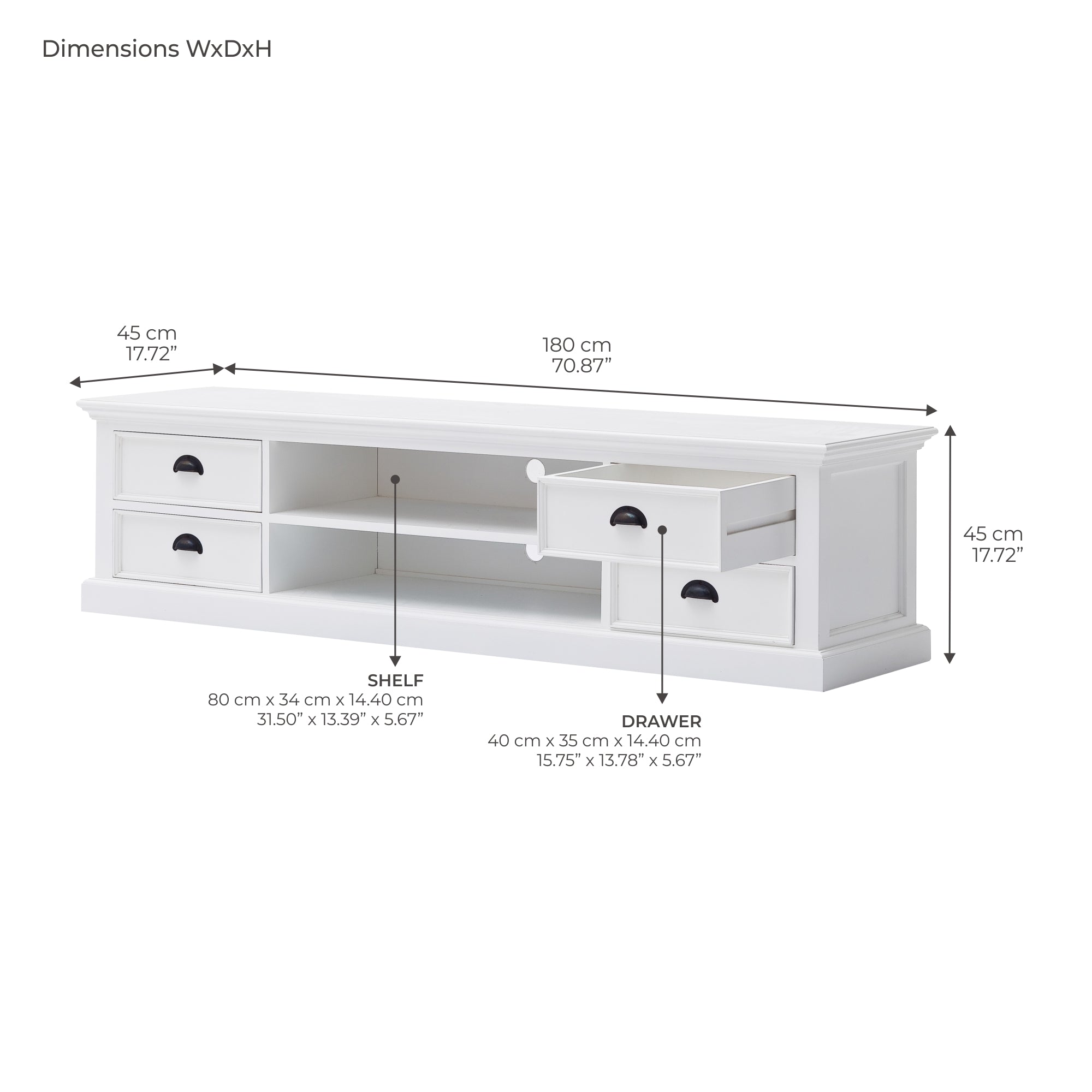 Halifax Media Console 4 Drawers