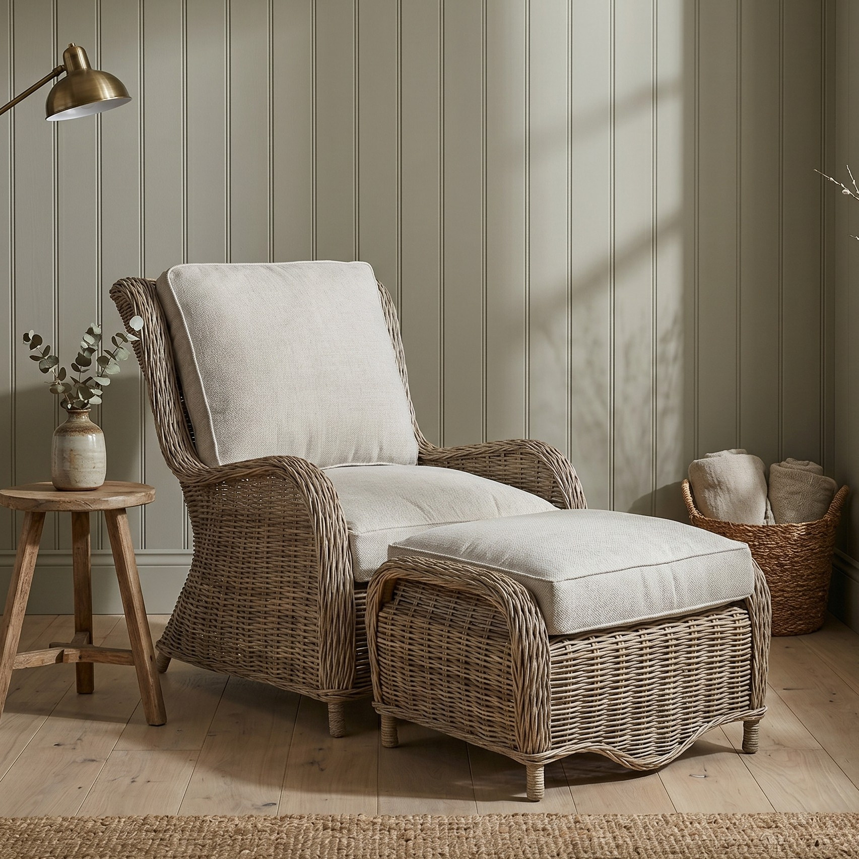 Wickerworks Alderman Chair w/ Footstool