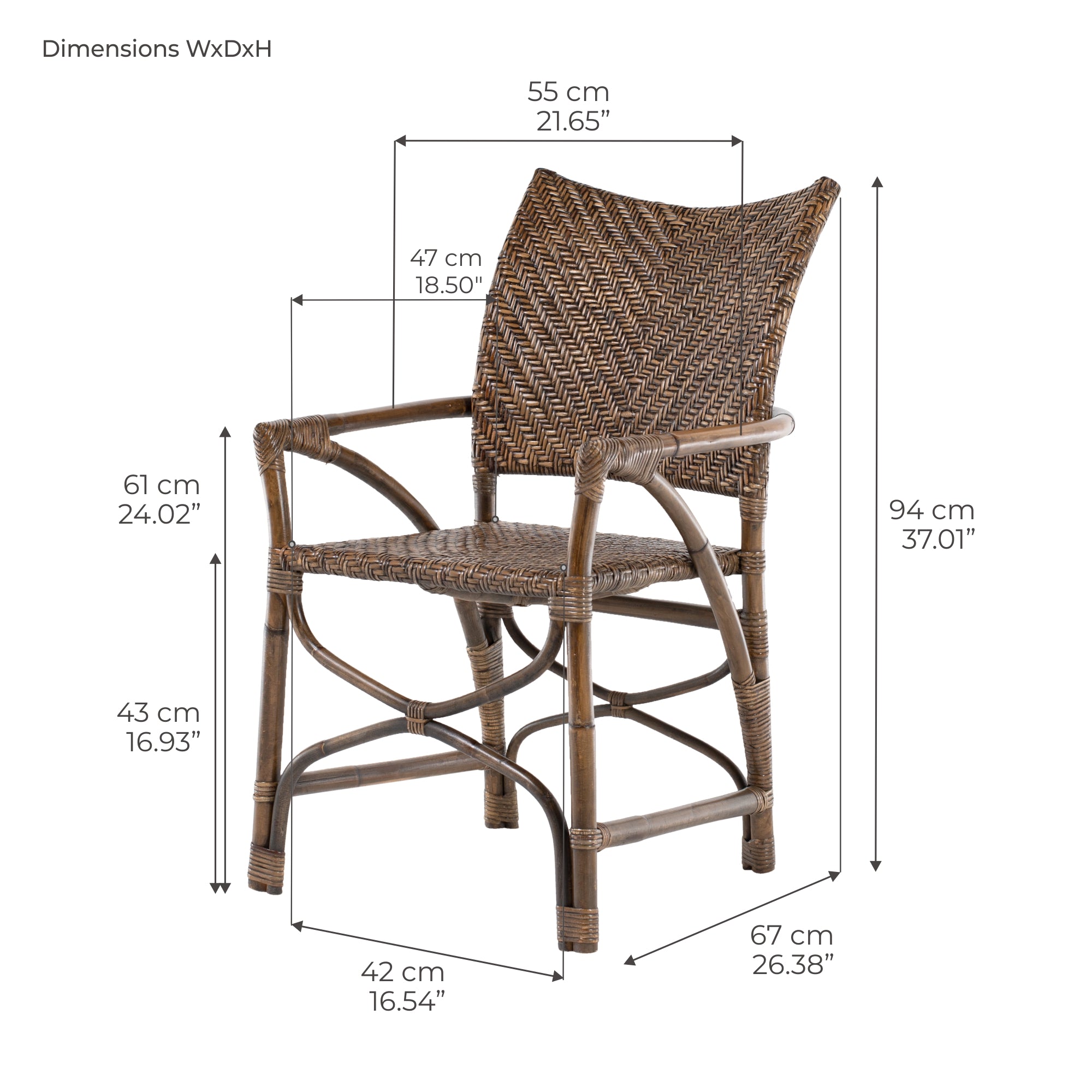 Wickerworks Countess Chair (Set of 2)