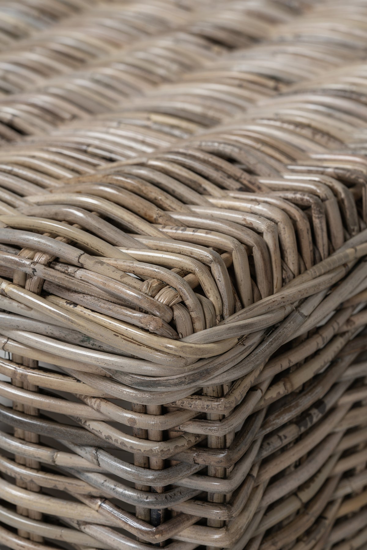 NovaSolo Wickerworks Capri Footrest, Natural Grey, close-up detail