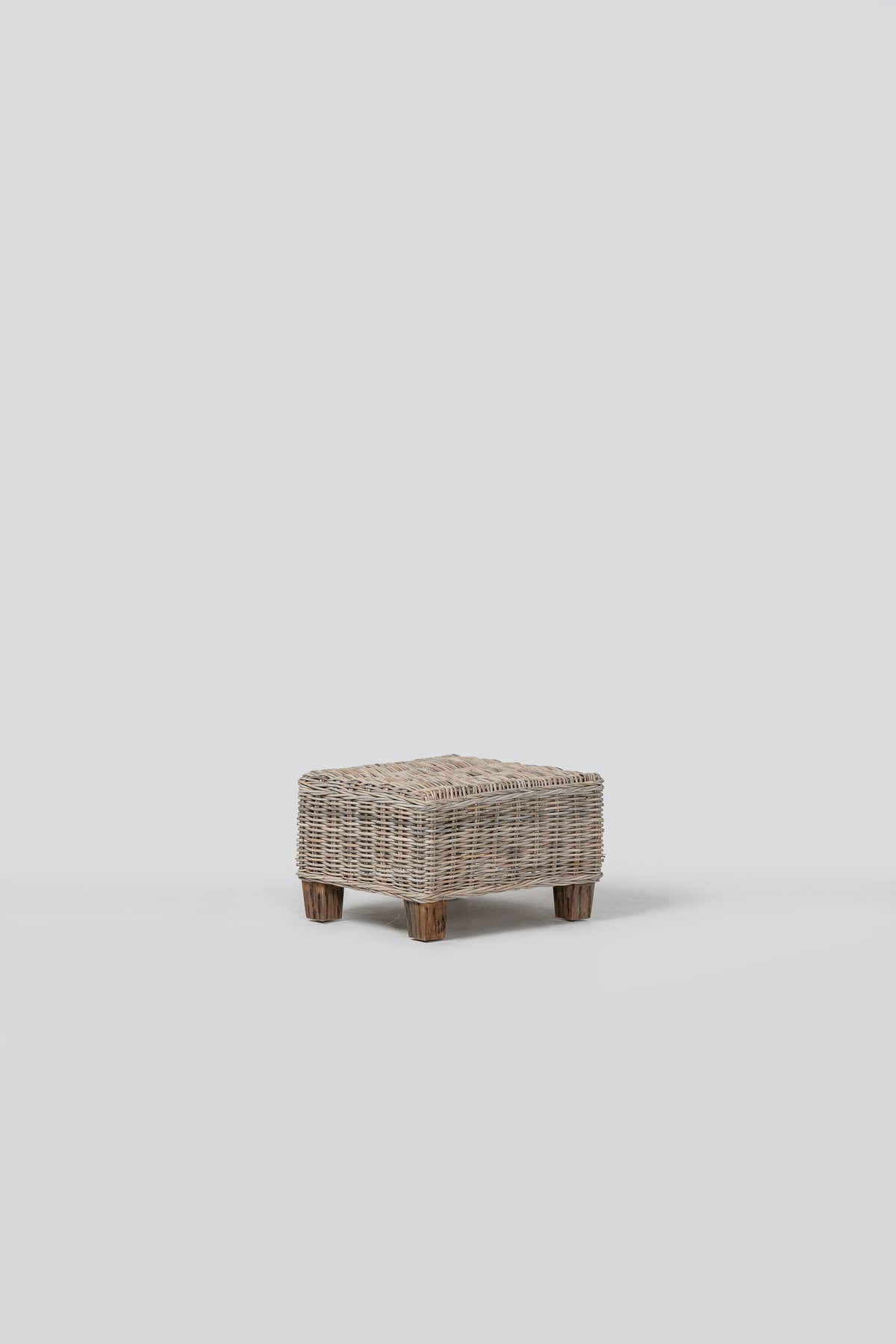 NovaSolo Wickerworks Capri Footrest, Natural Grey, front view on a white background