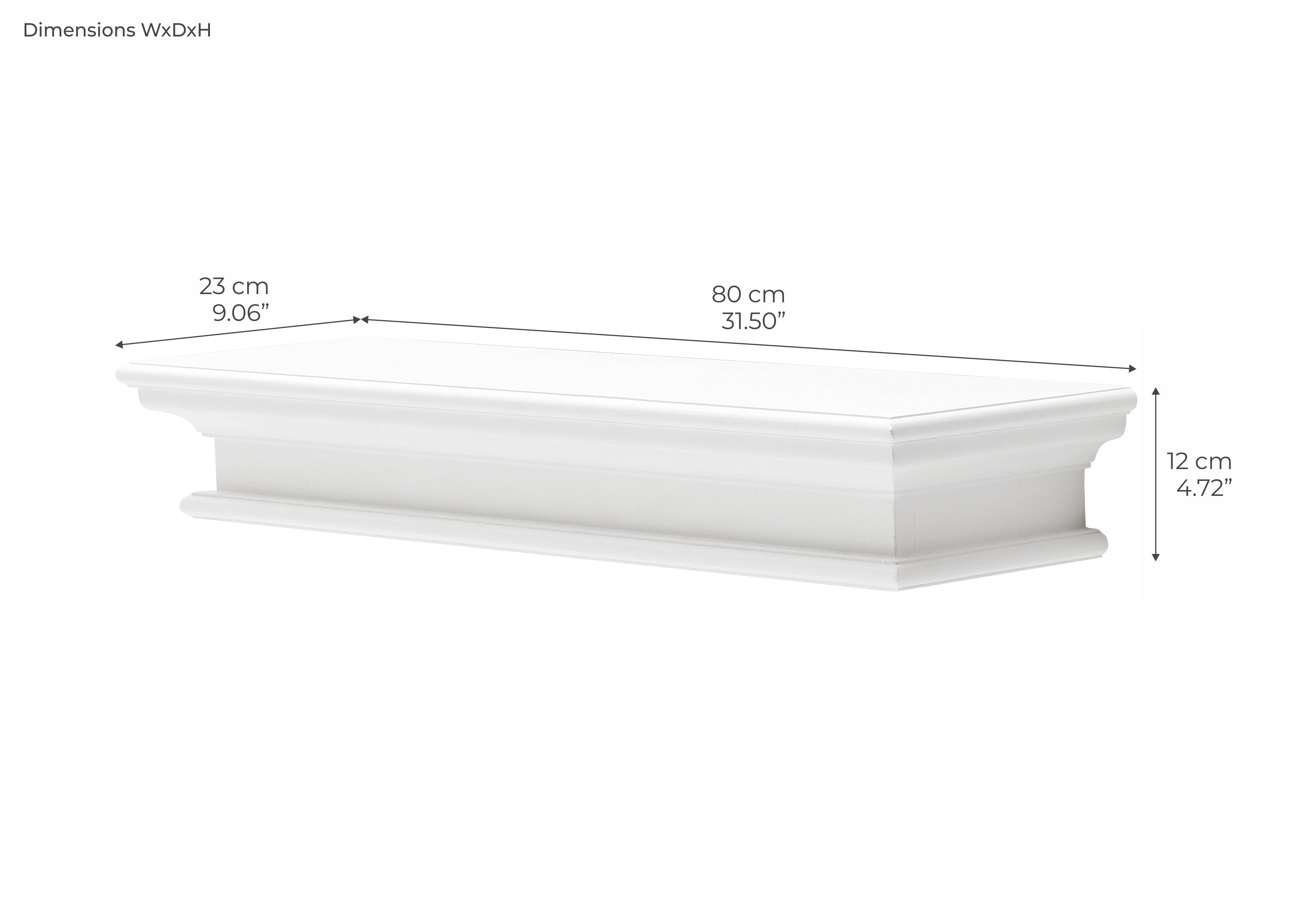 Halifax Floating Wall Shelf, Long