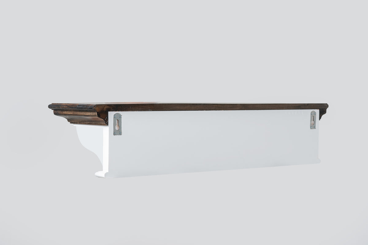 NovaSolo Corfu Provincial Coat Rack with 6 Hooks, Classic White & Dark Brown, studio view