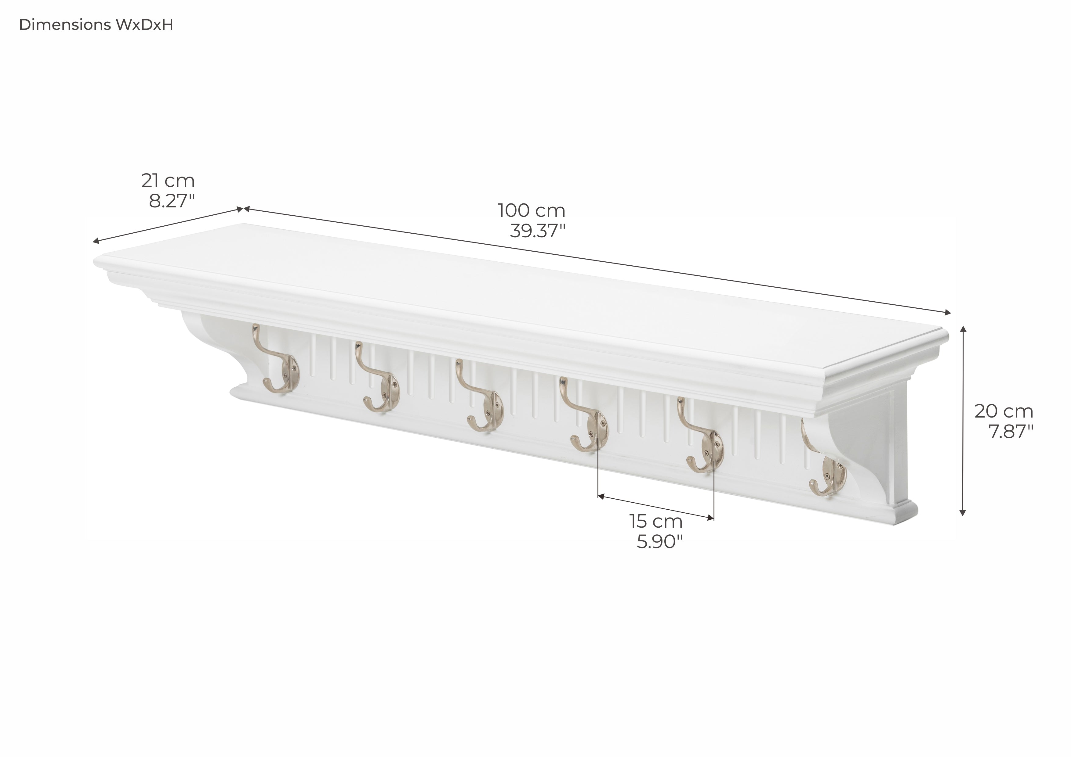 Skansen 6 Hook Coat Rack