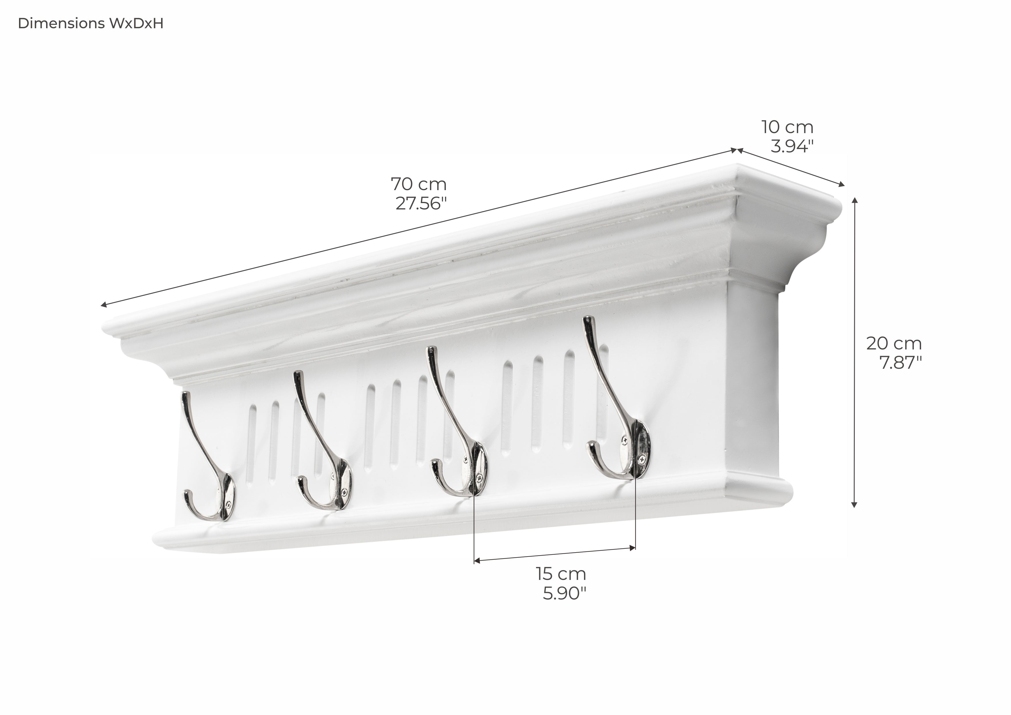 Skansen 4 Hook Coat Rack