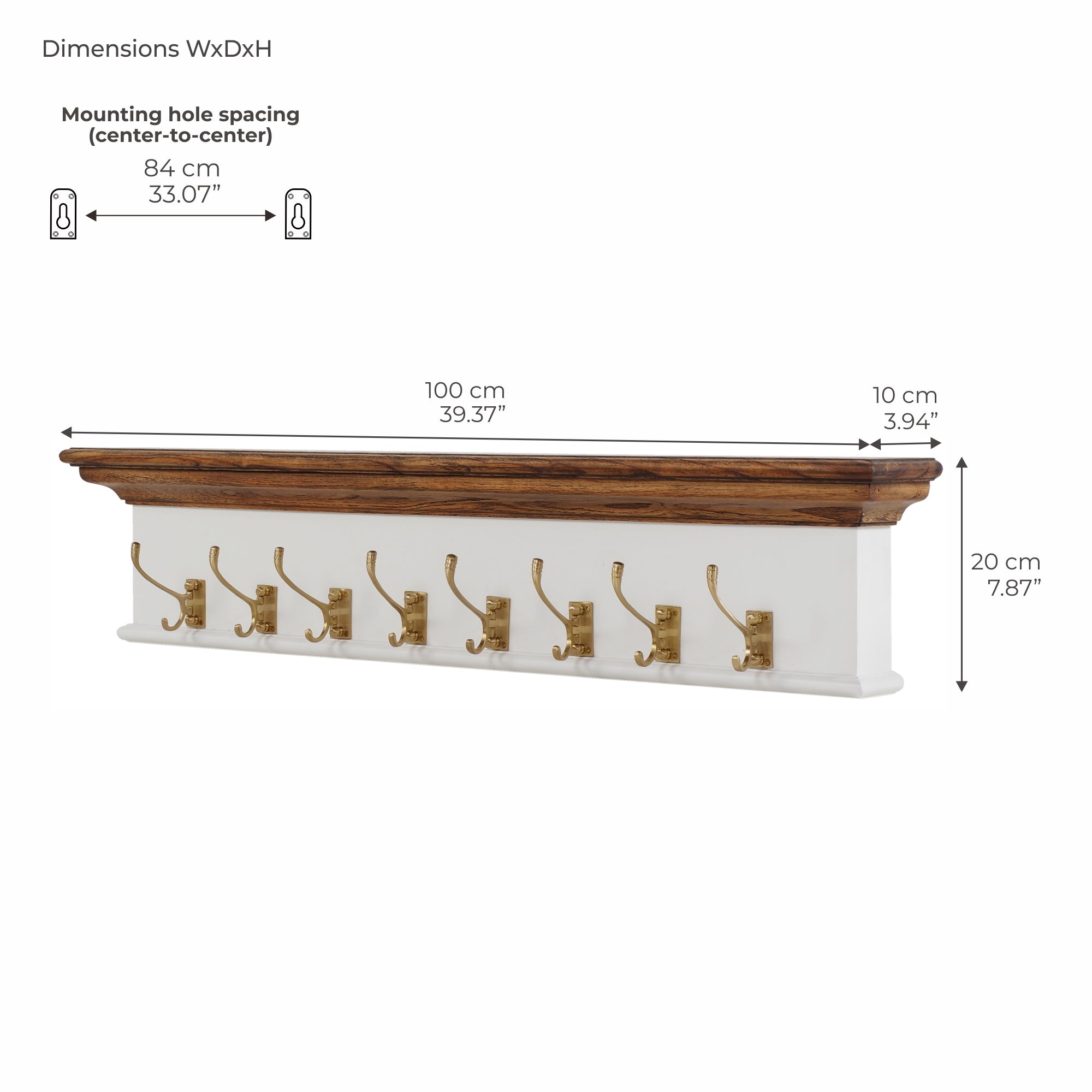 Corfu Coat Rack, Medium Brown