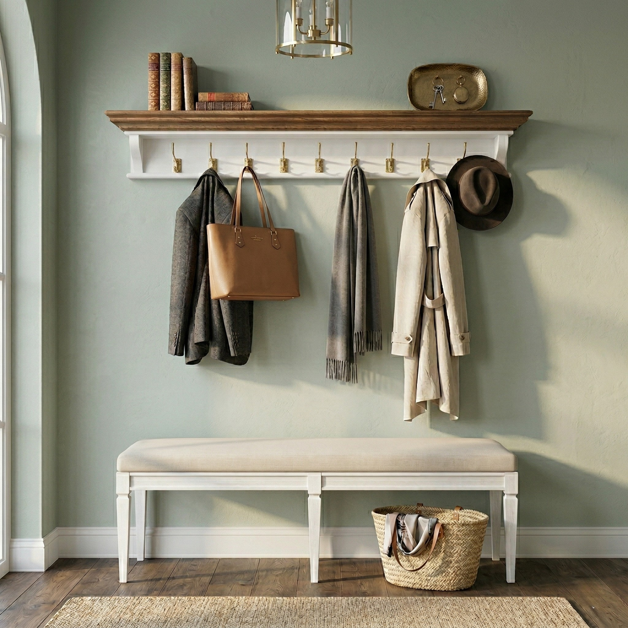 Corfu Provincial Coat Rack, Medium Brown