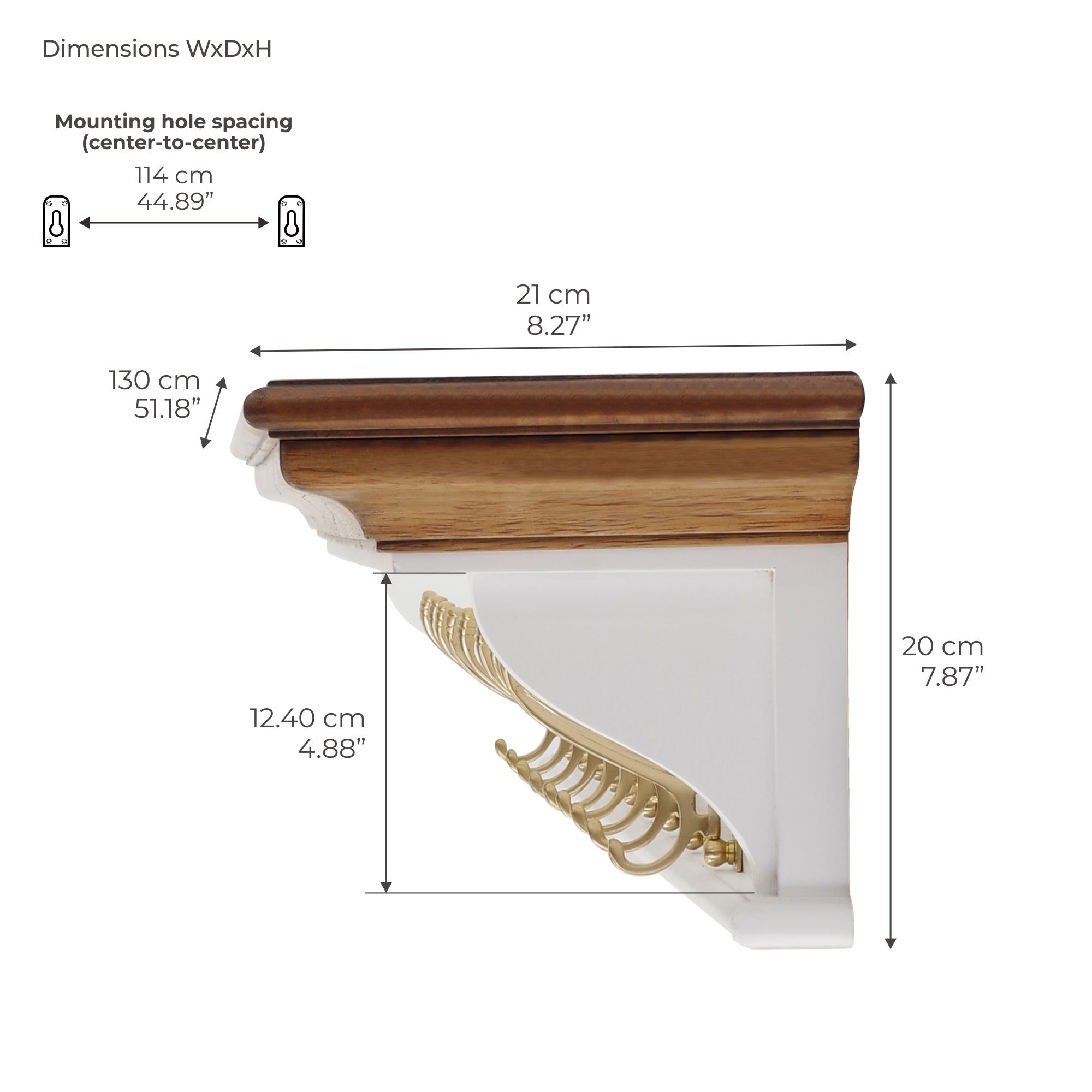 Corfu Provincial Coat Rack, Medium Brown