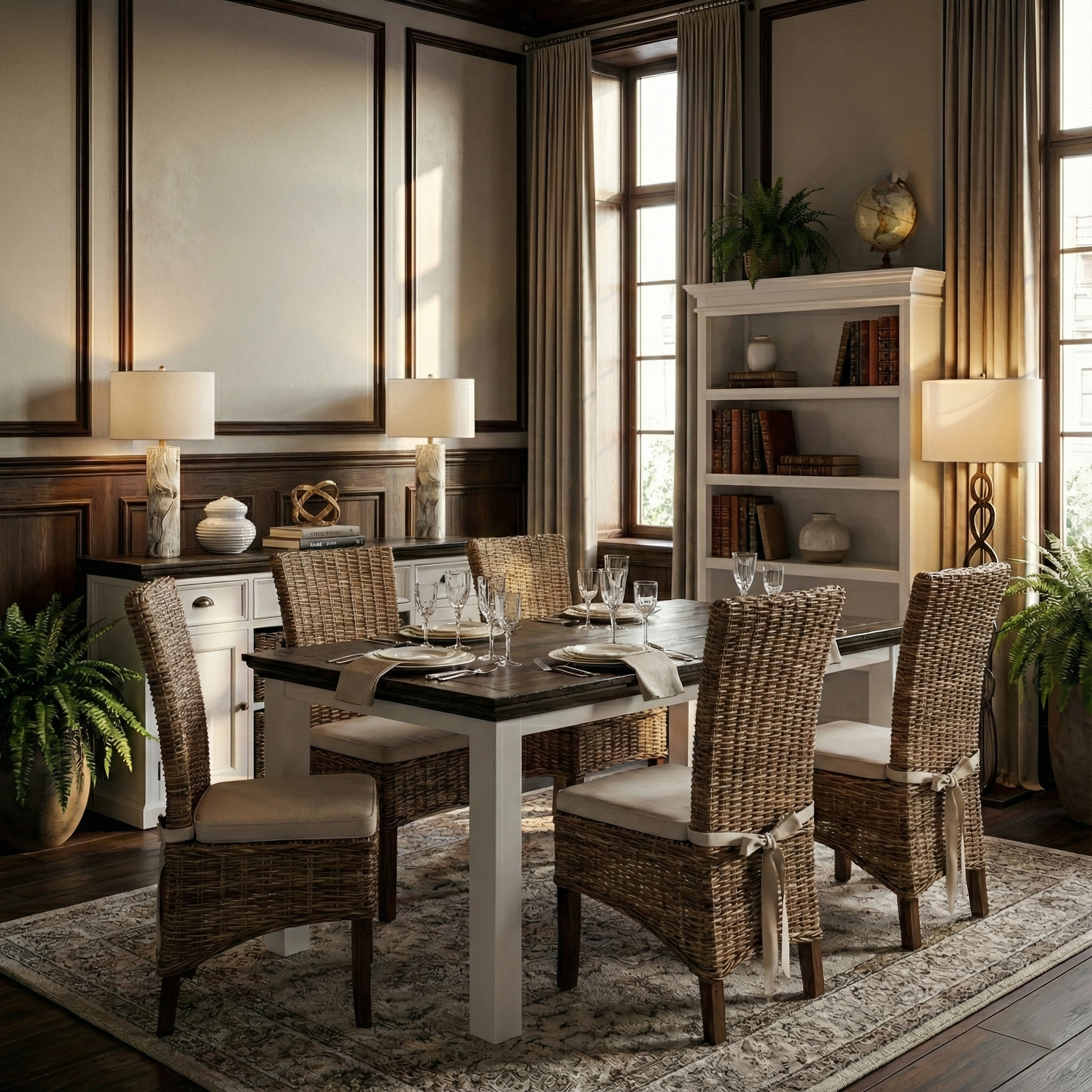 Corfu Dining Table, Dark Brown